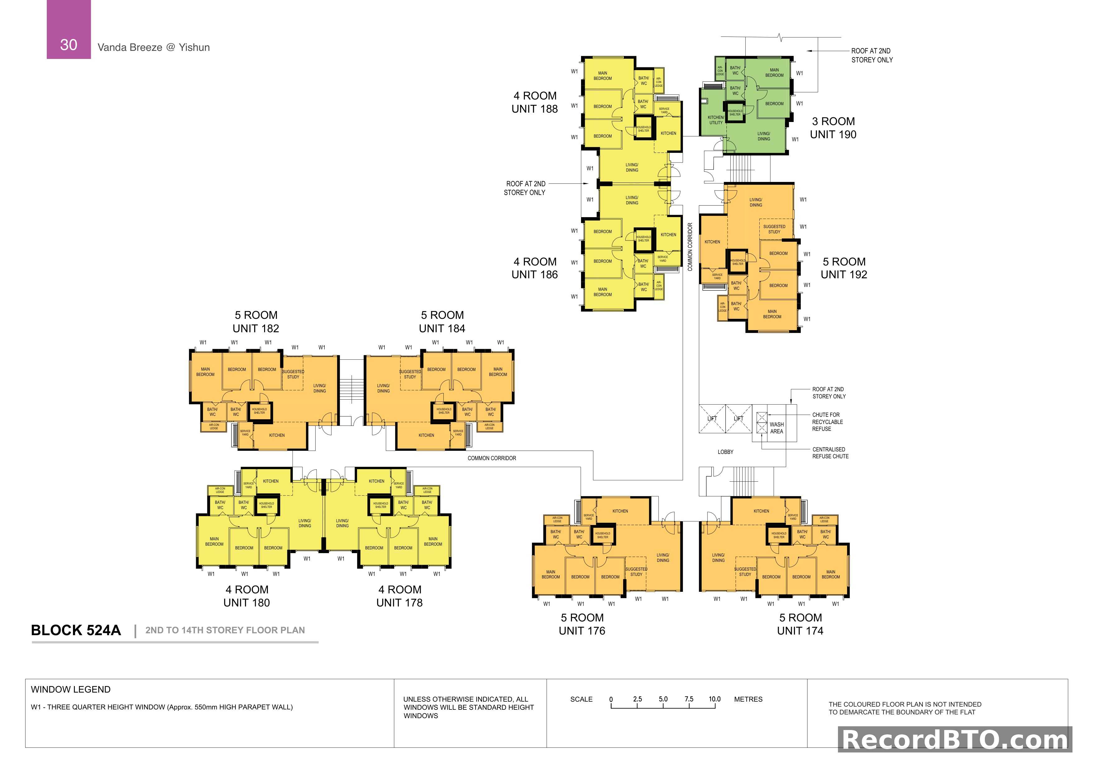 Block 524A: 2nd-14th Storey Floor Plans