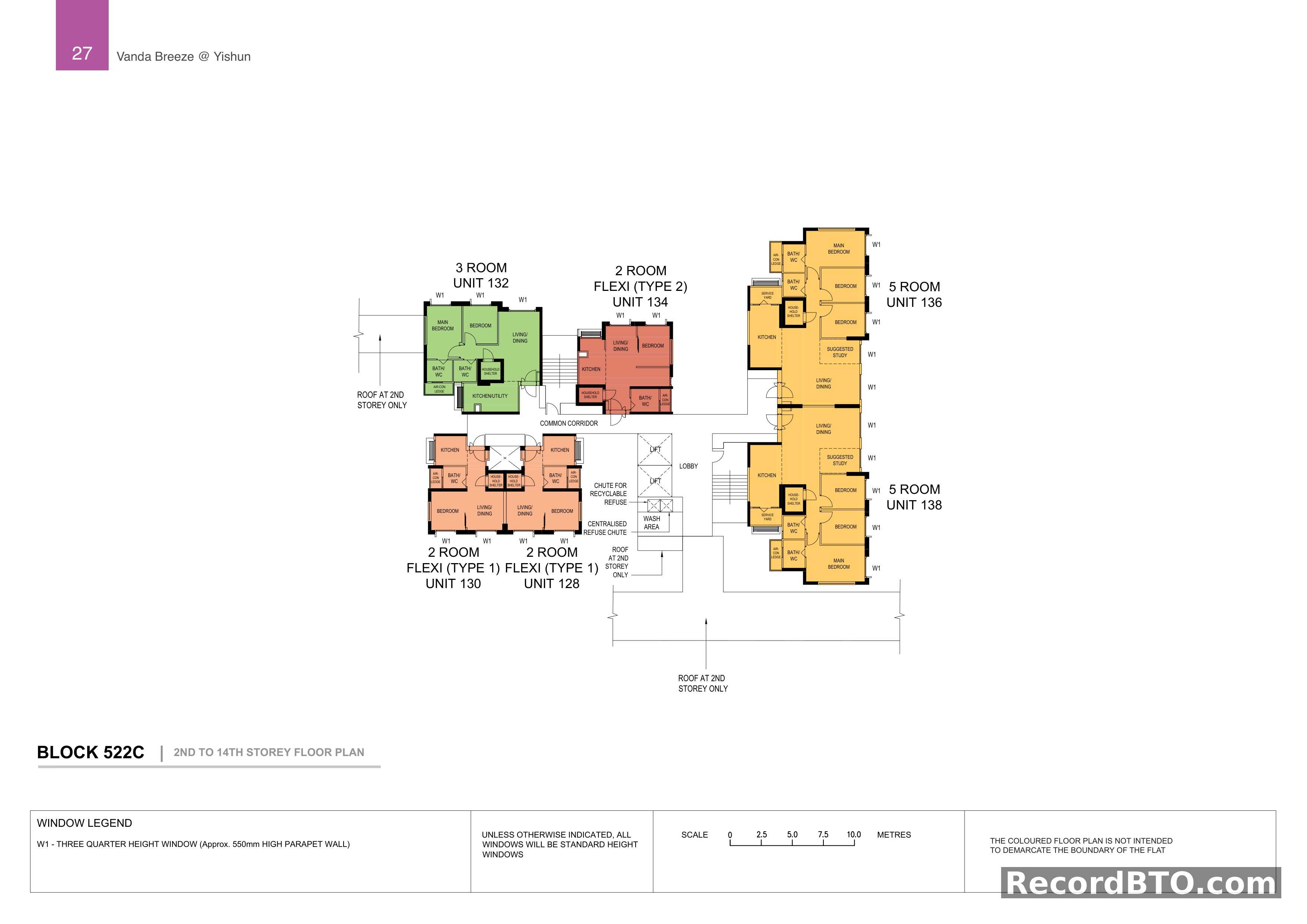 Block 522C: 2nd to 14th Storey Floor Plans