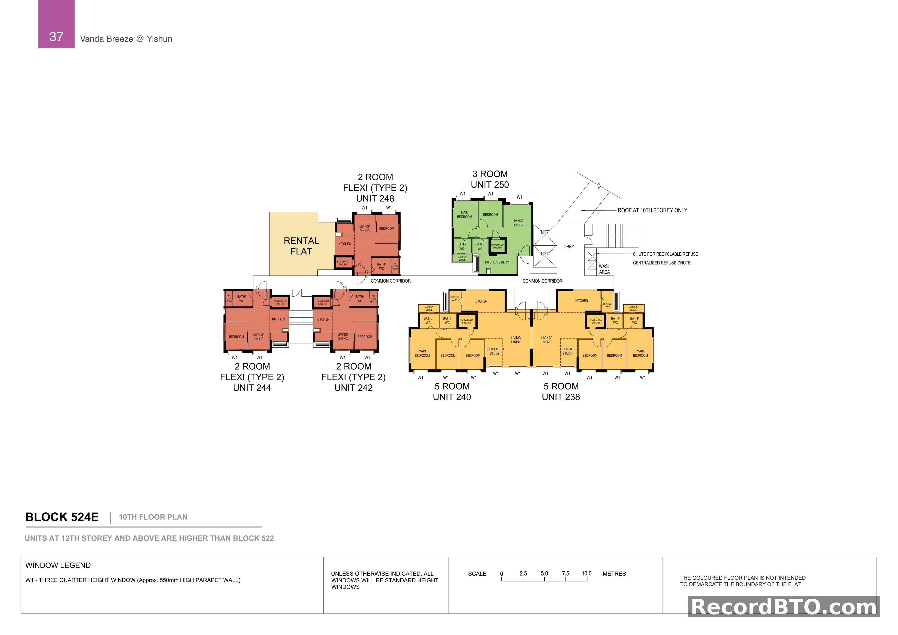 Block 524E: 10th Floor Plan Layout