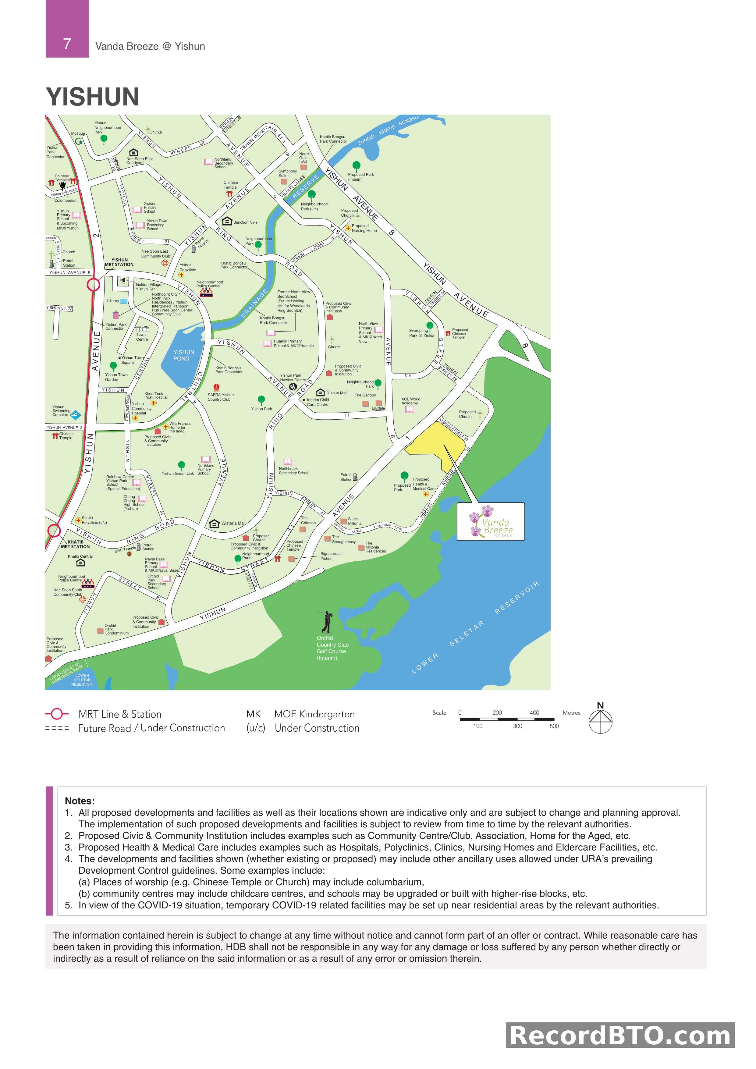 Yishun Area Amenities Map