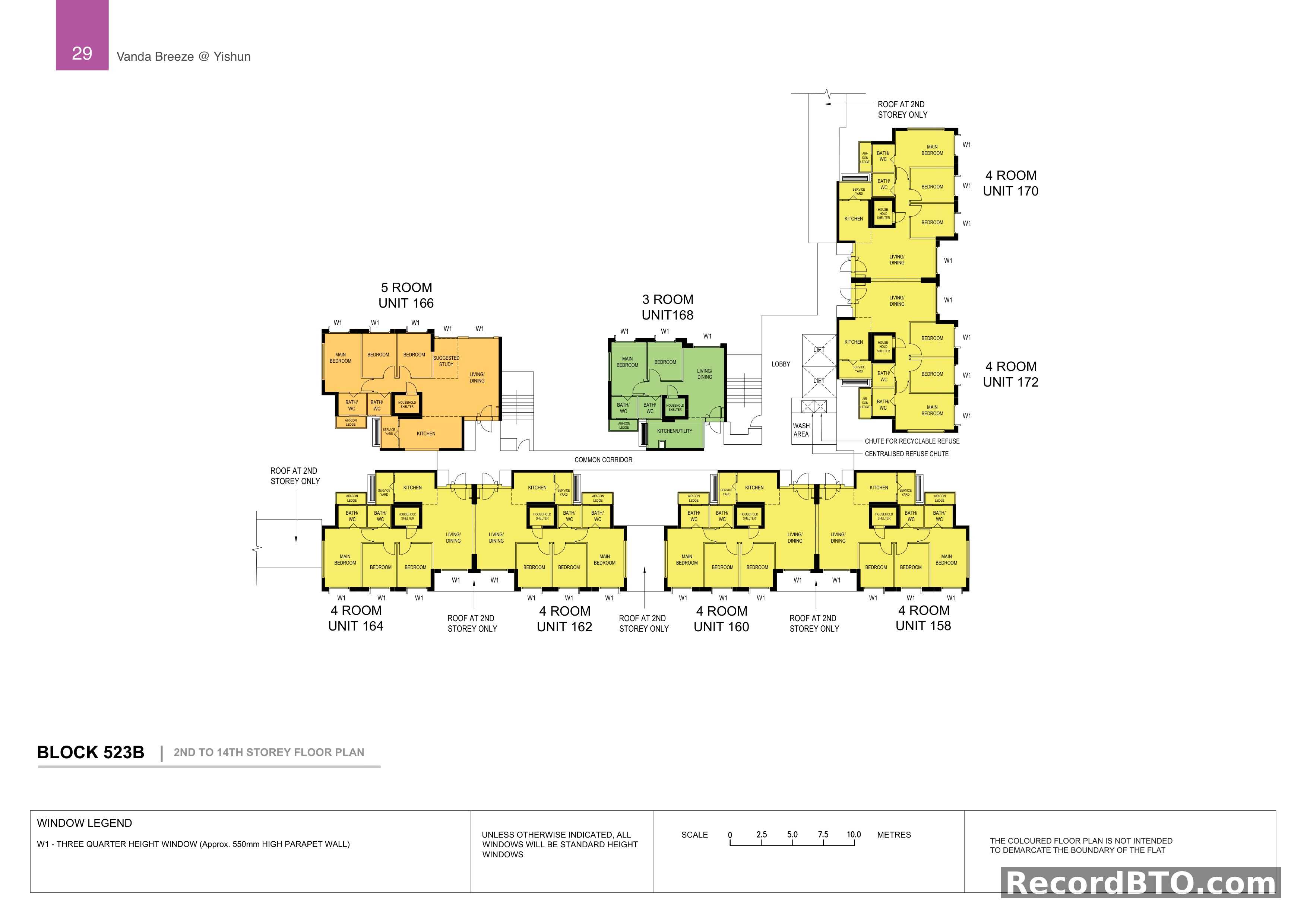 Block 523B: 2nd to 14th Storey Floor Plan