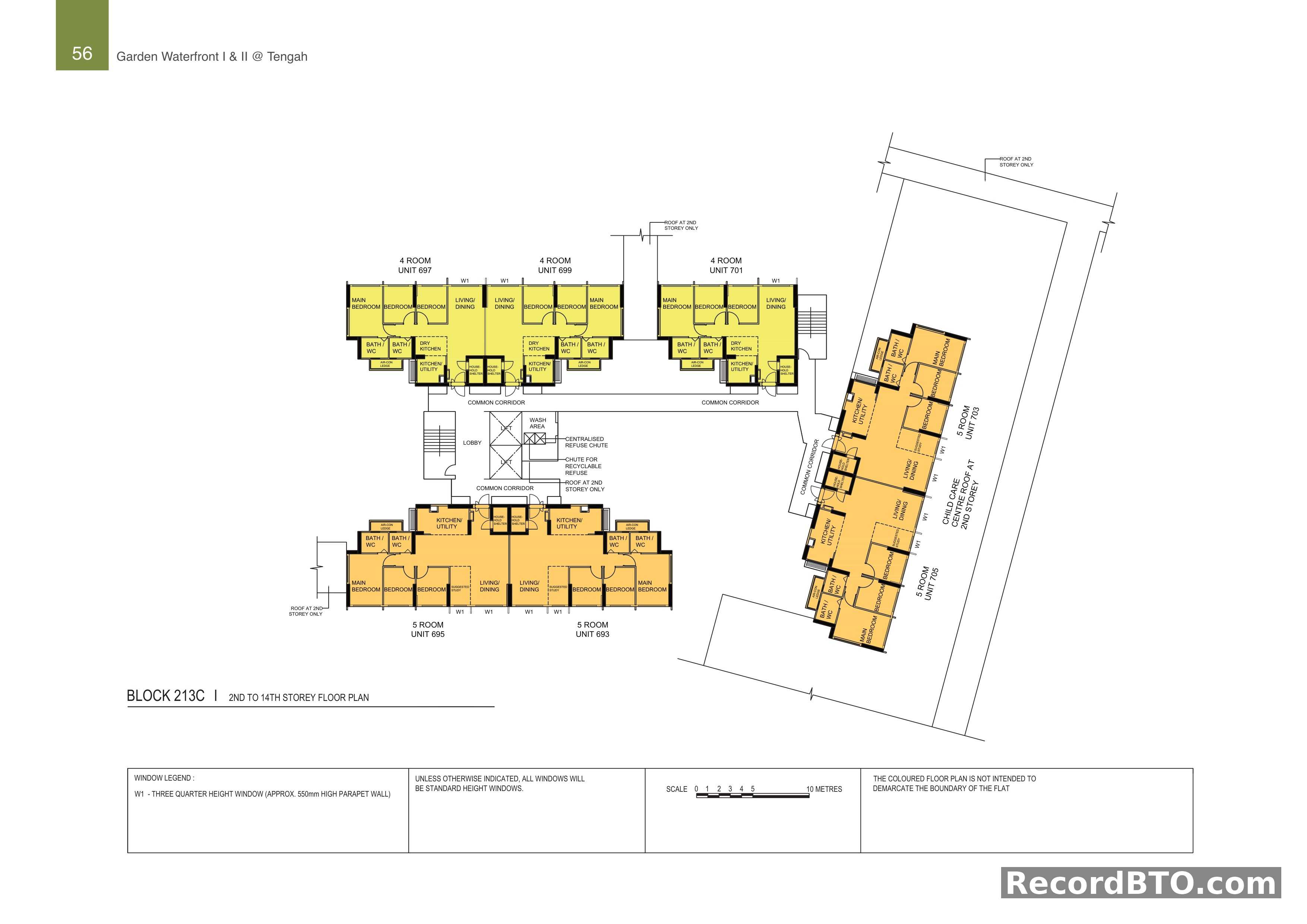 Block 213C: 2nd to 14th Storey Floor Plan