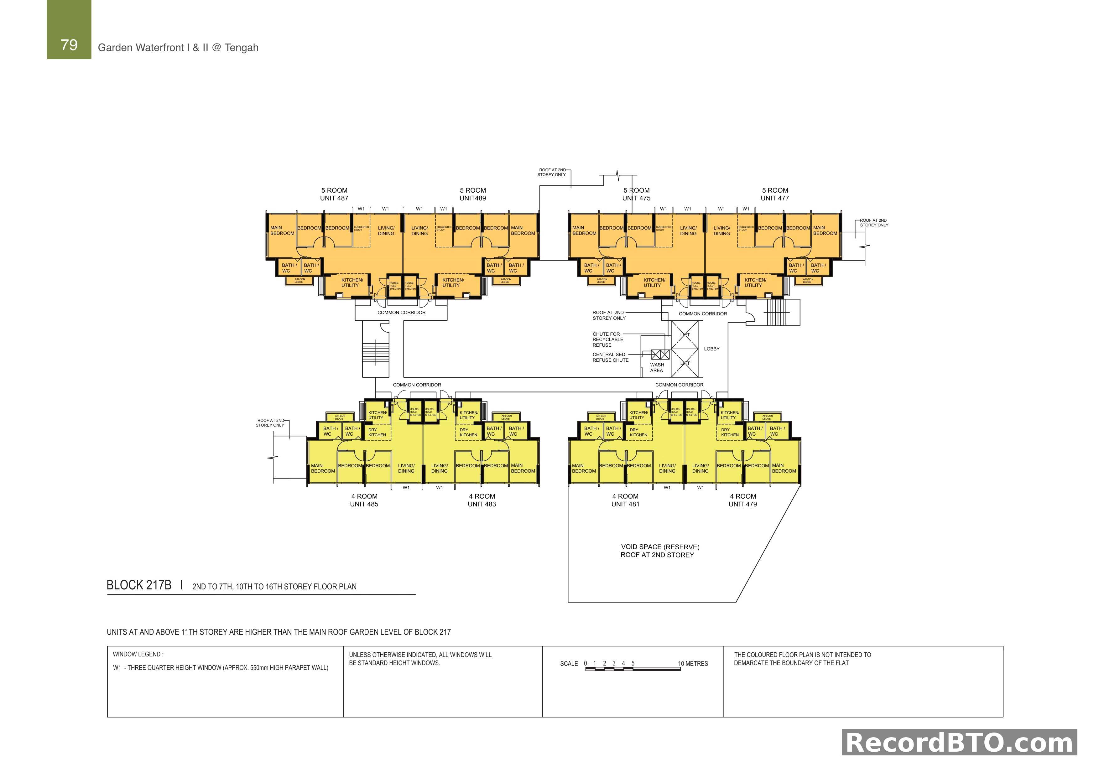 Block 217B: 2nd-7th & 10th-16th Storey Floor Plans