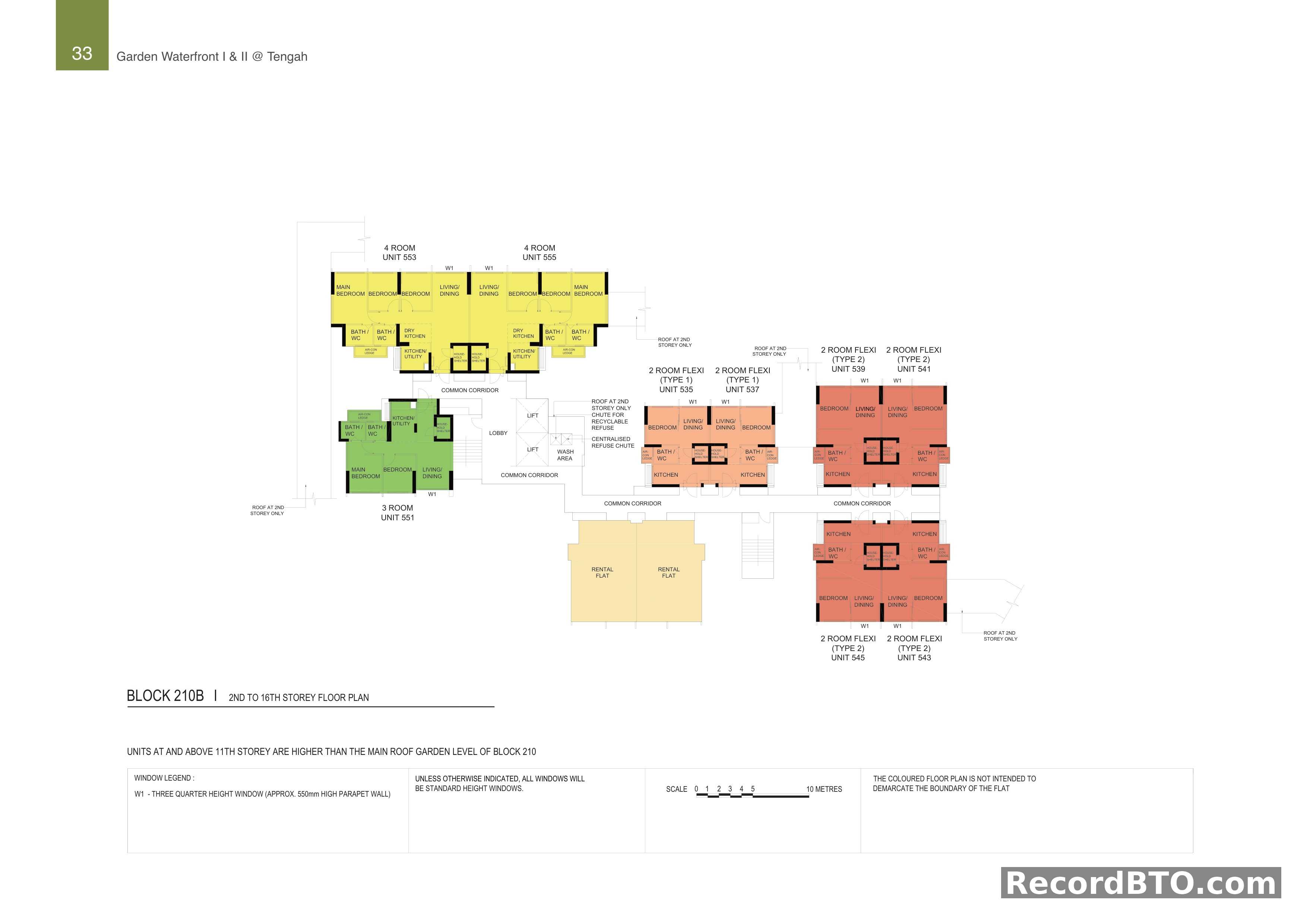 Block 210B: 2nd-16th Storey Floor Plans