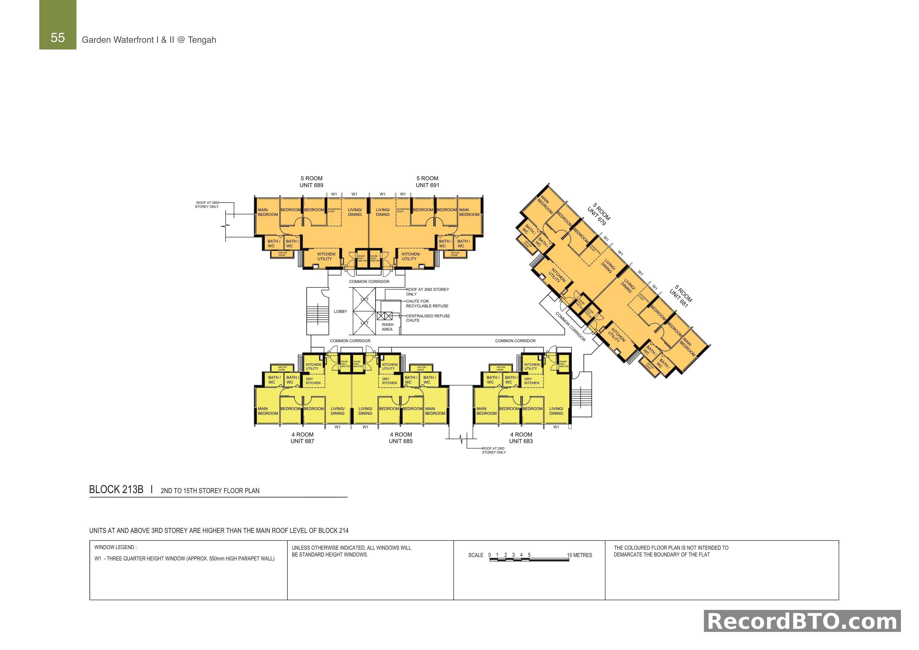 Block 213B: 2nd-15th Storey Floor Plan