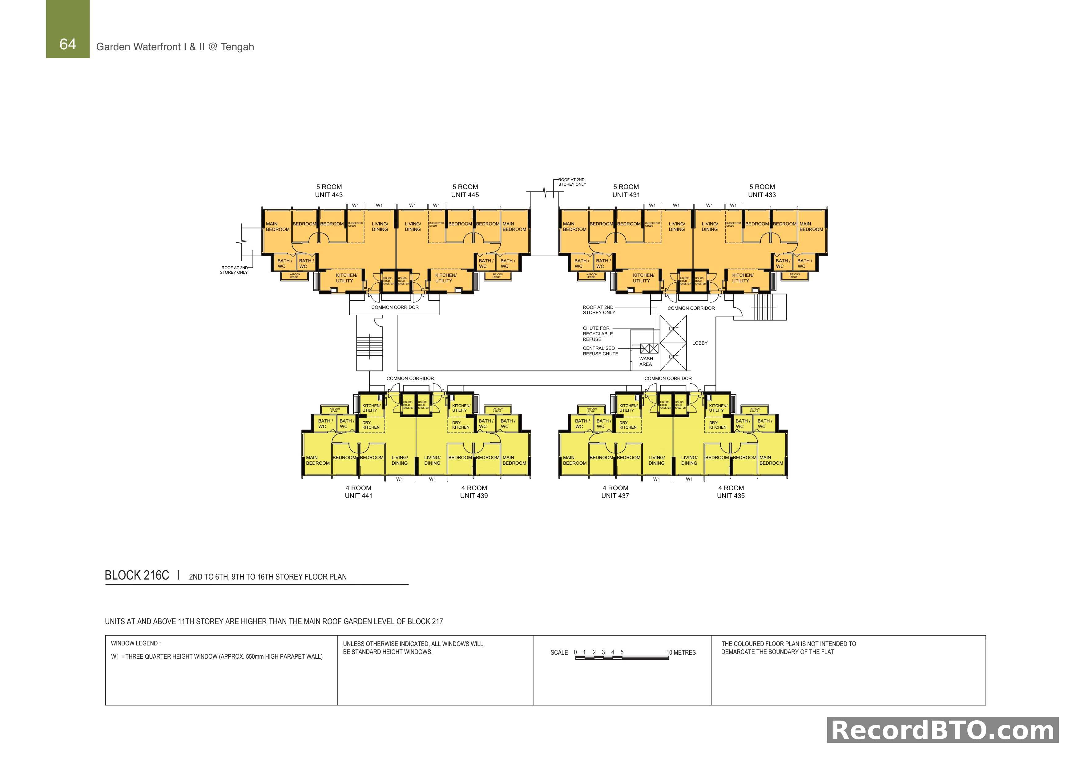 Block 216C: 2nd-6th, 9th-16th Storey Floor Plans