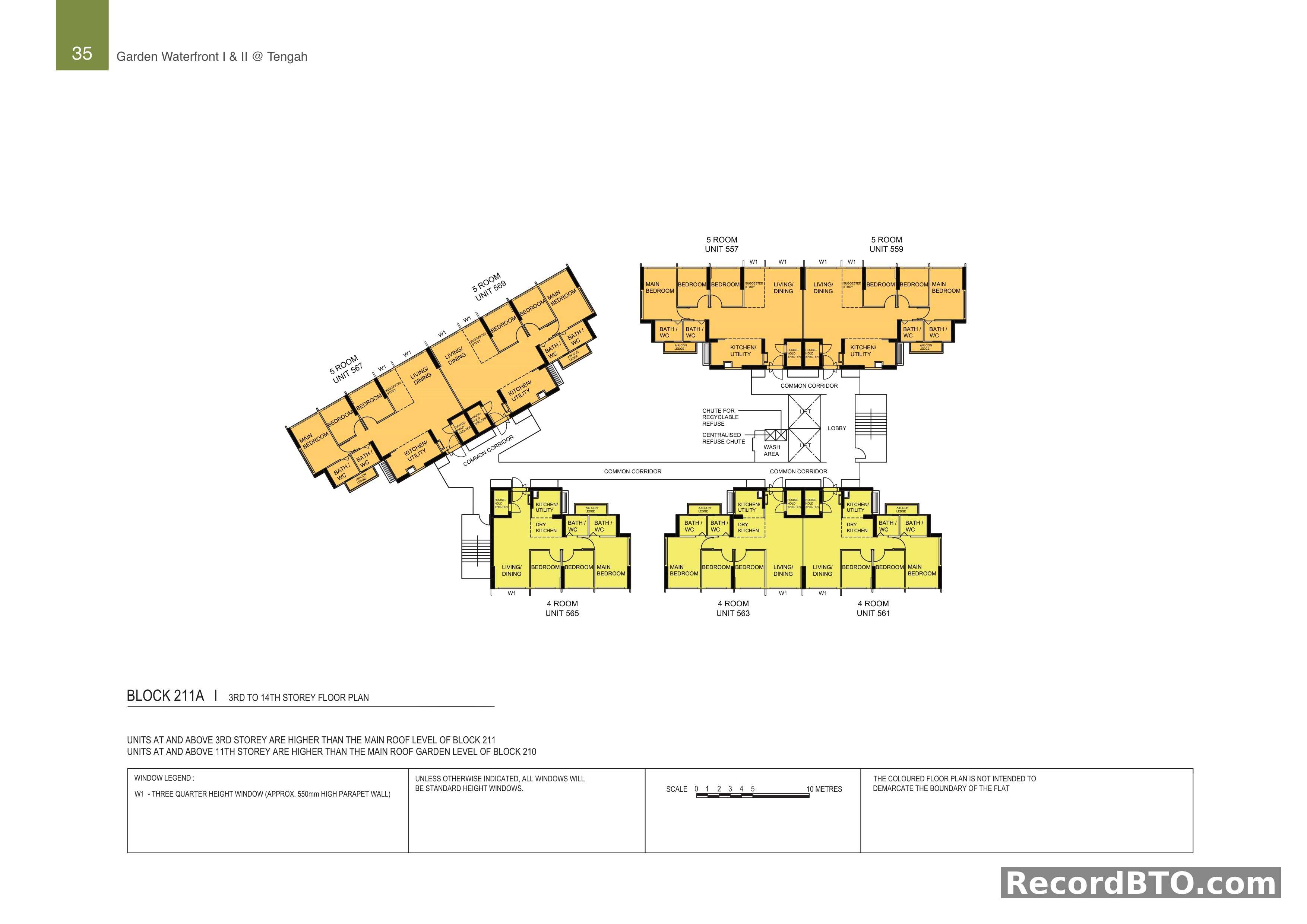 Block 211A: 3rd-14th Storey Floor Plans