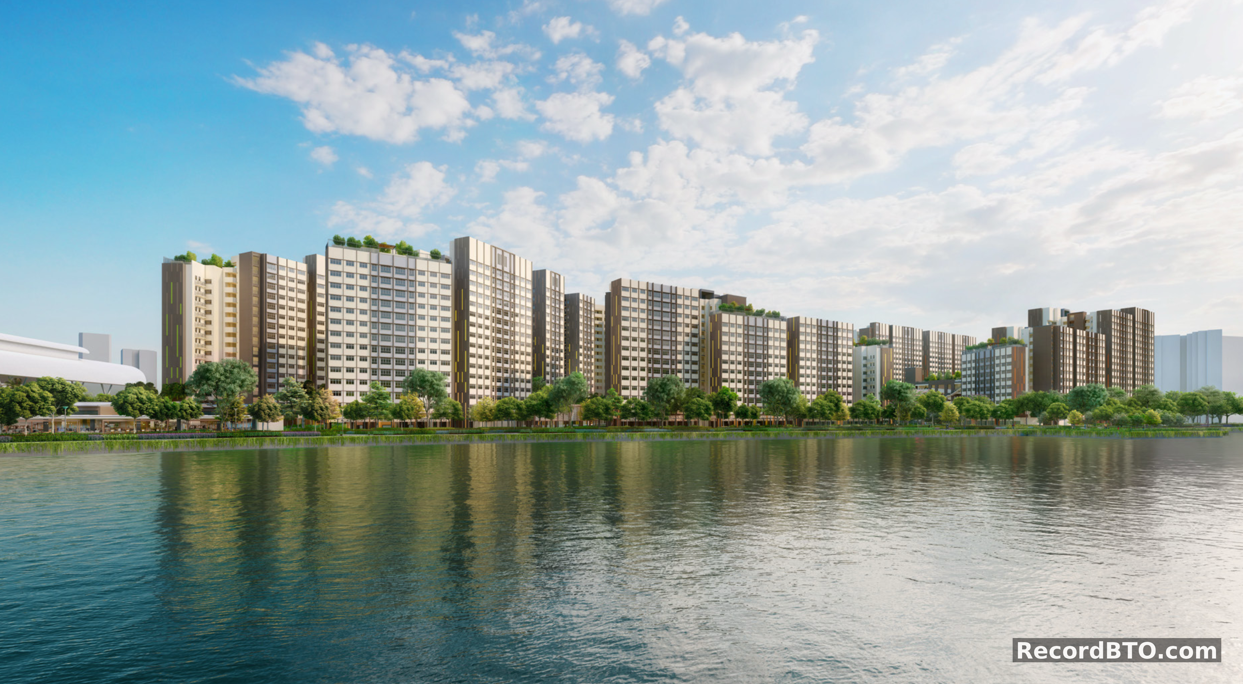 Waterfront HDB BTO Development Architectural Rendering