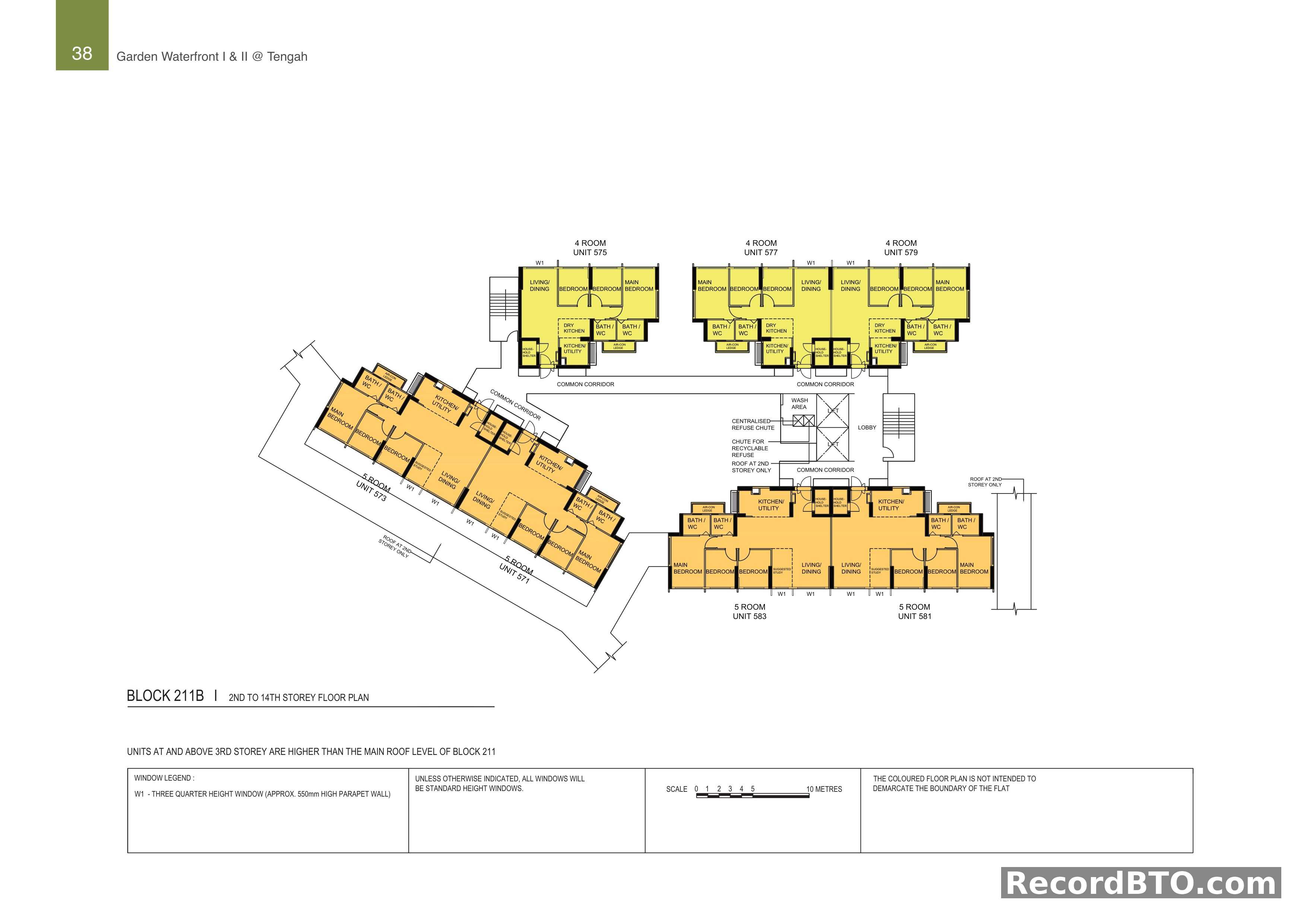 Block 211B: 2nd to 14th Storey Floor Plan