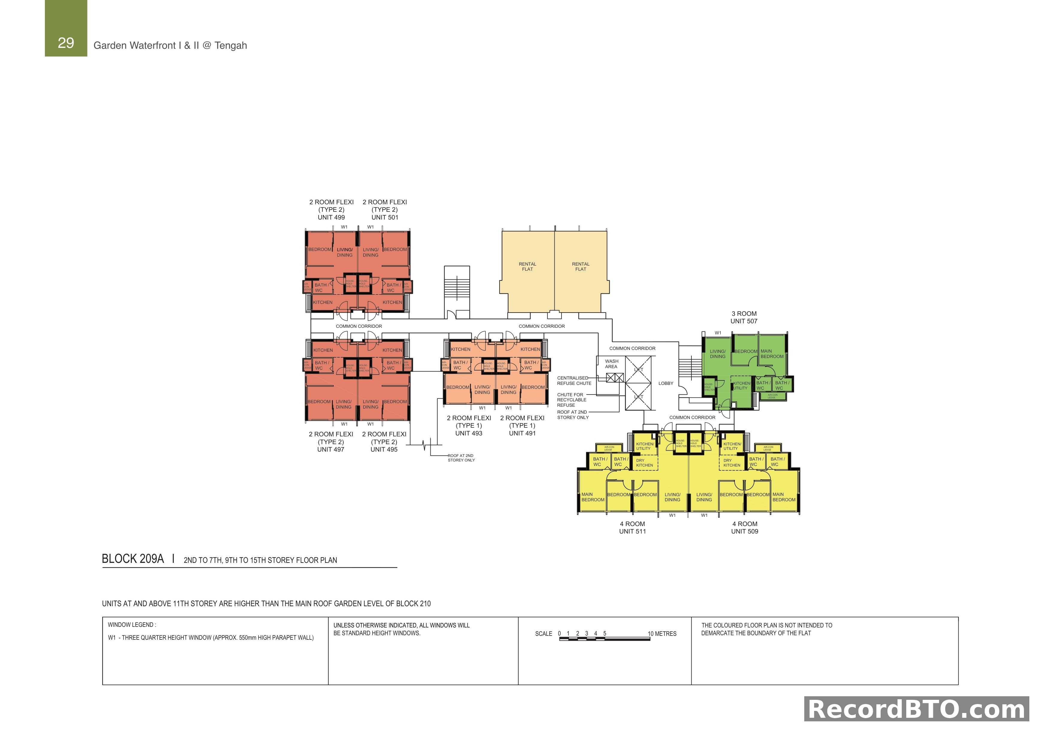 Block 209A: 2nd-7th, 9th-15th Storey Floor Plans