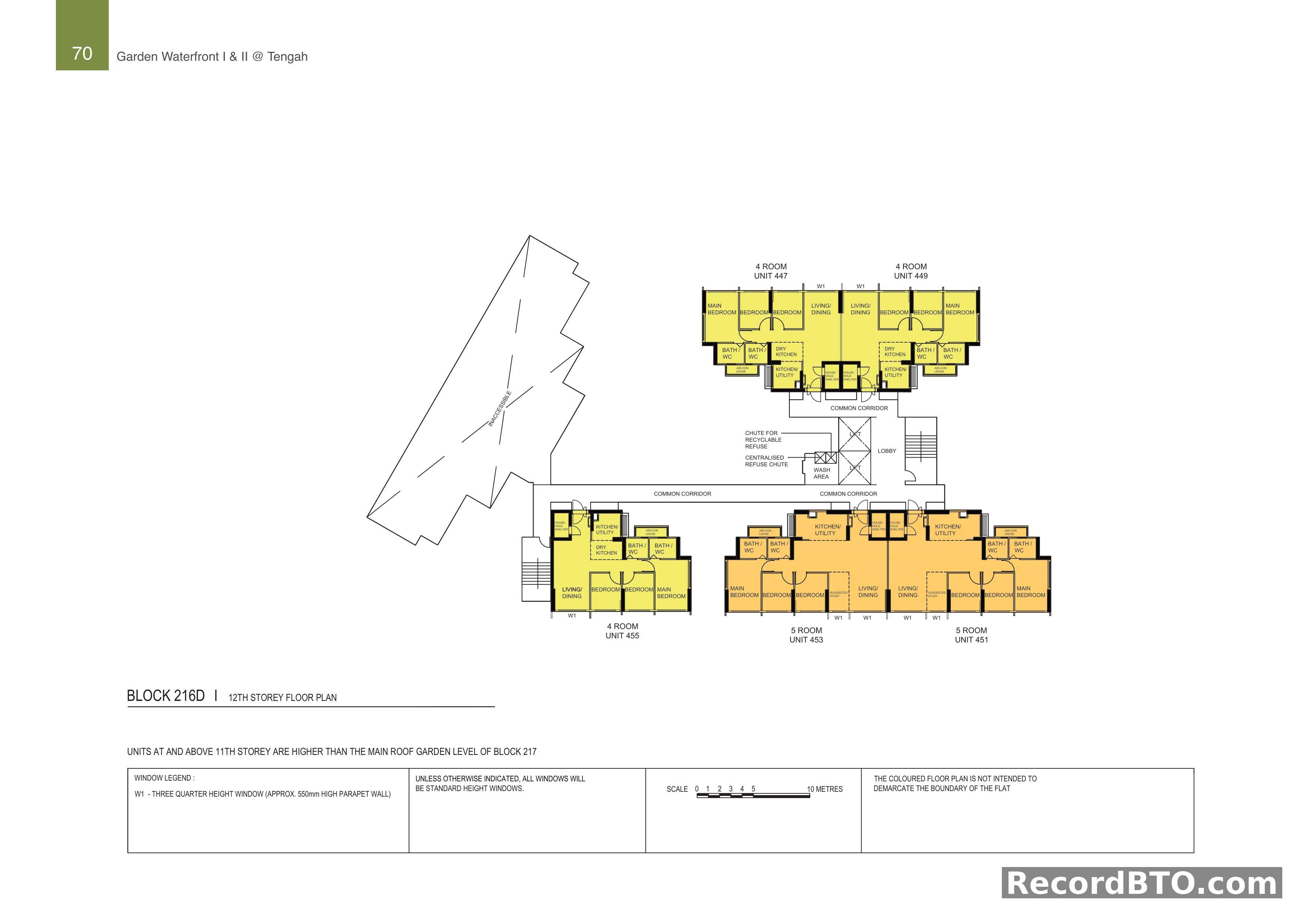 Block 216D: 12th Storey Floor Plan with Multiple Unit Types