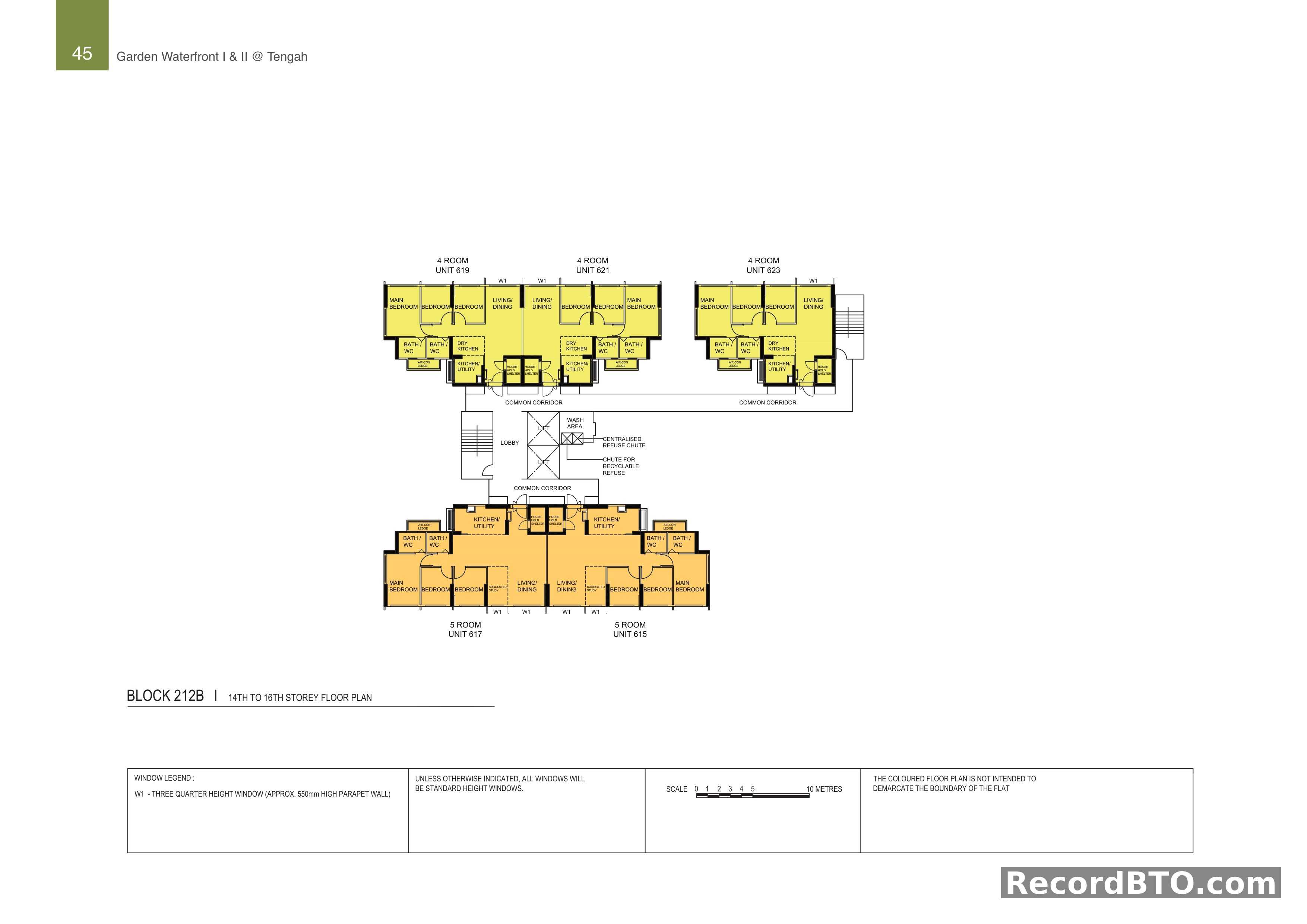 Block 212B: 14th-16th Storey Floor Plan