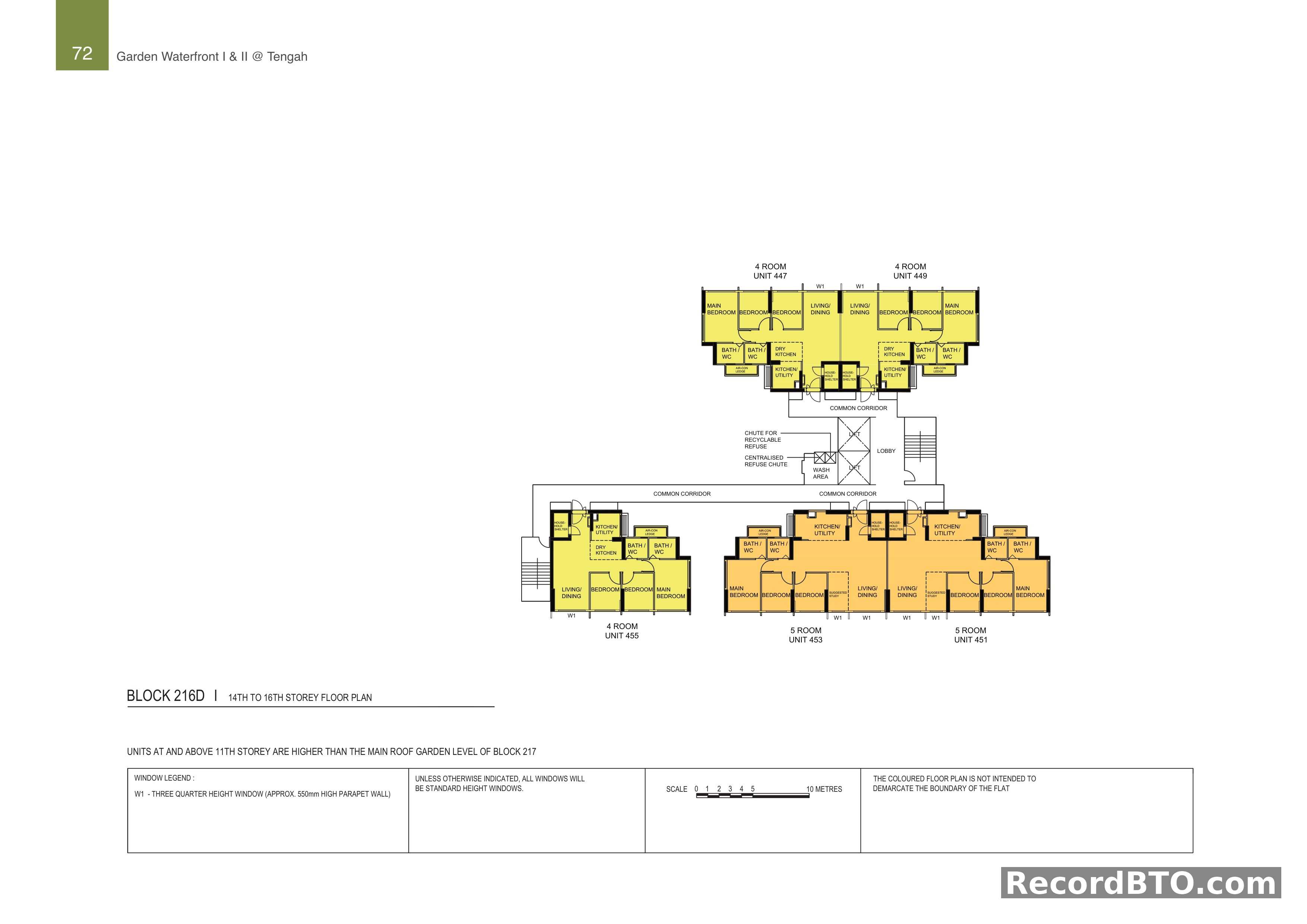 Block 216D: 14th-16th Storey Floor Plans