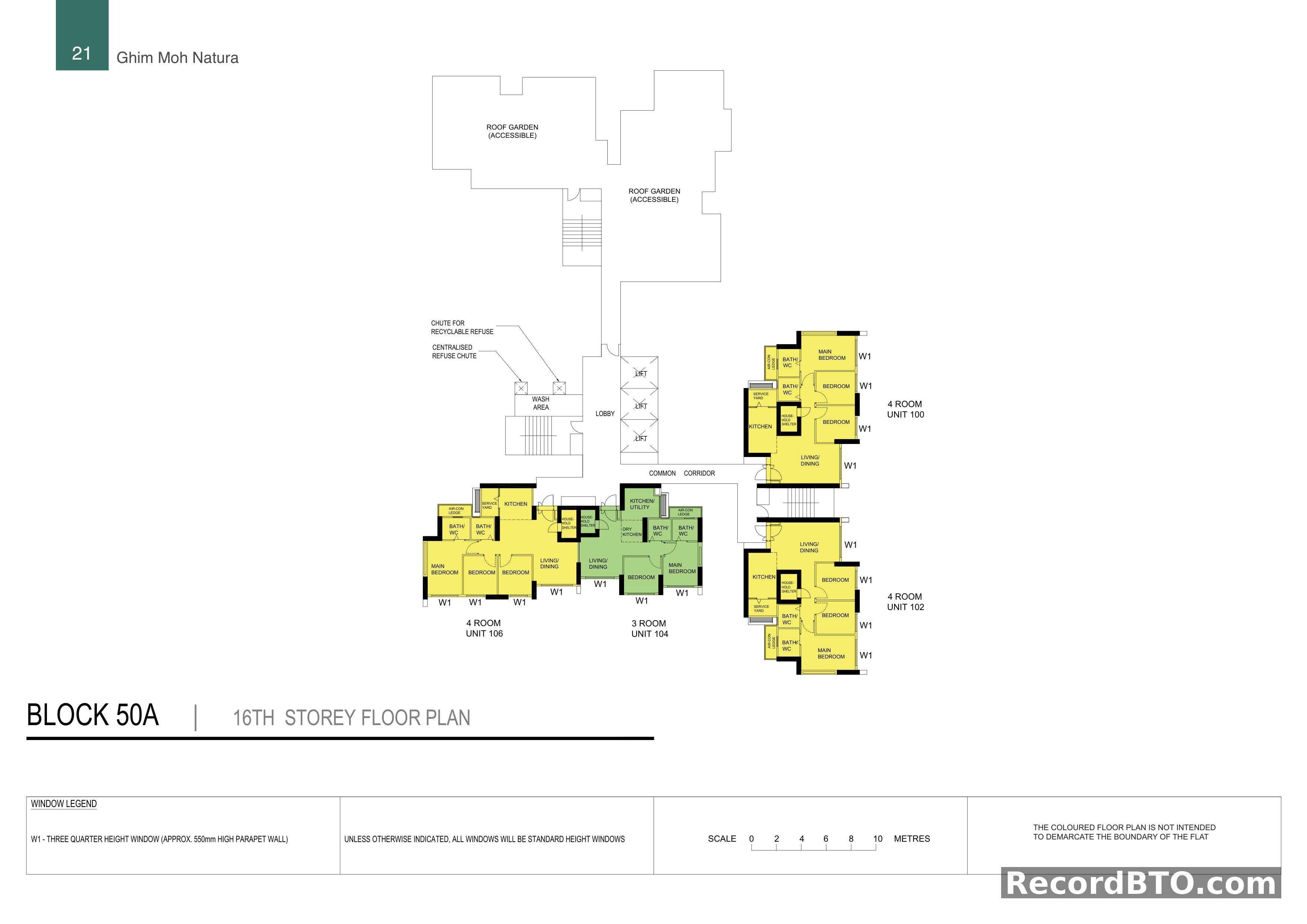 Block 50A: 16th Storey Floor Plan with Accessible Roof Gardens