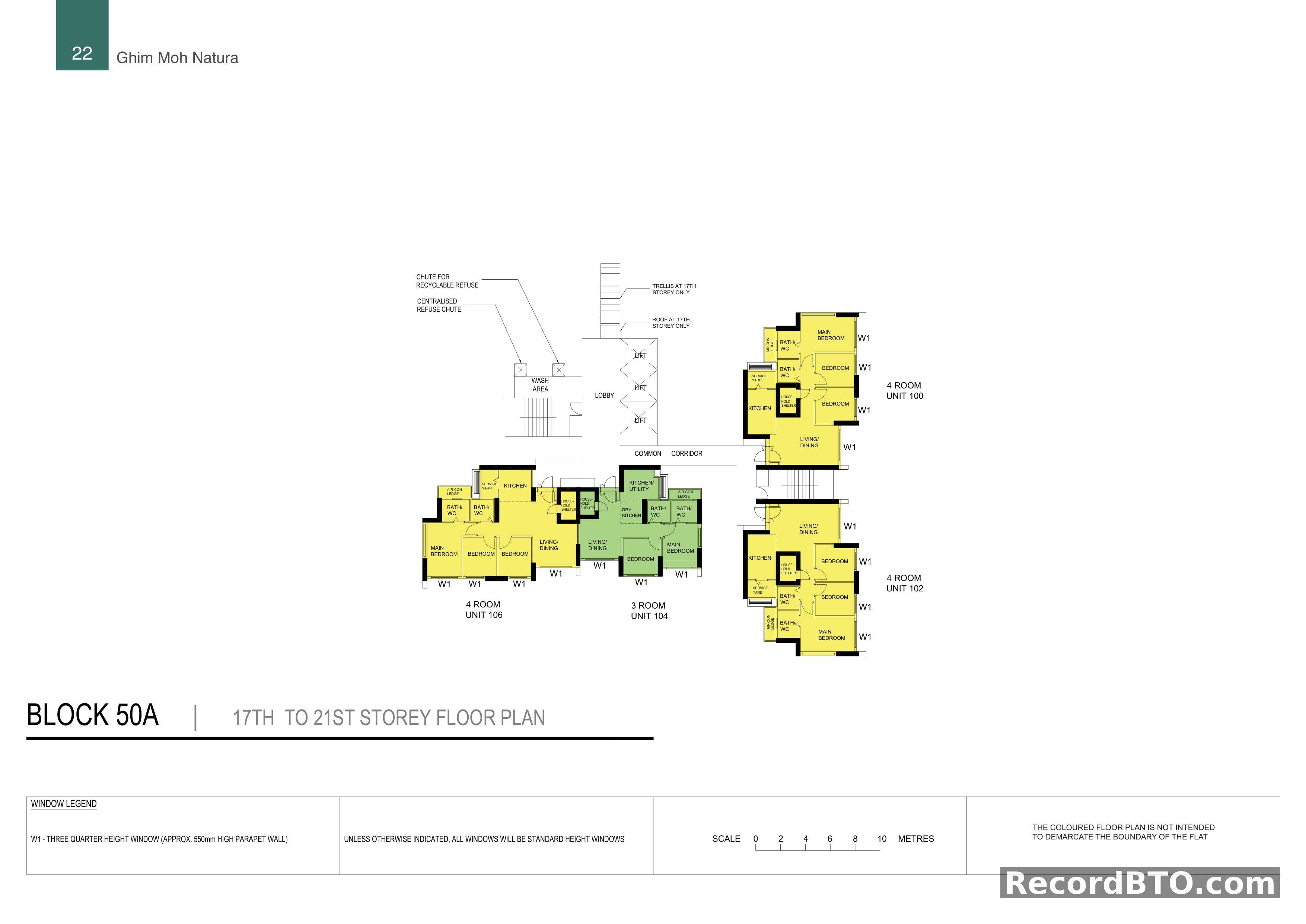 Block 50A: 17th-21st Storey Floor Plan