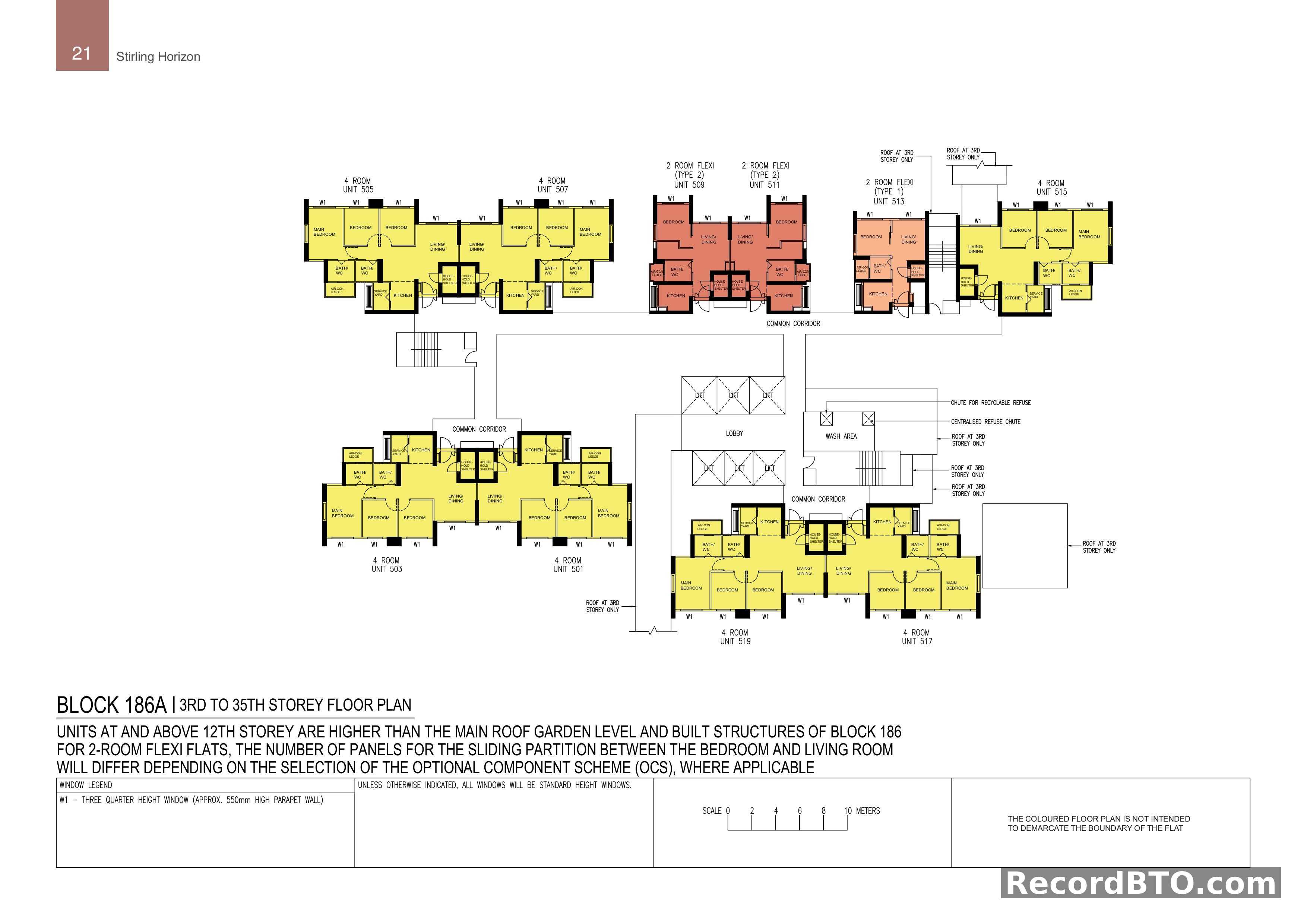 Block 186A: 3rd to 35th Storey Floor Plans