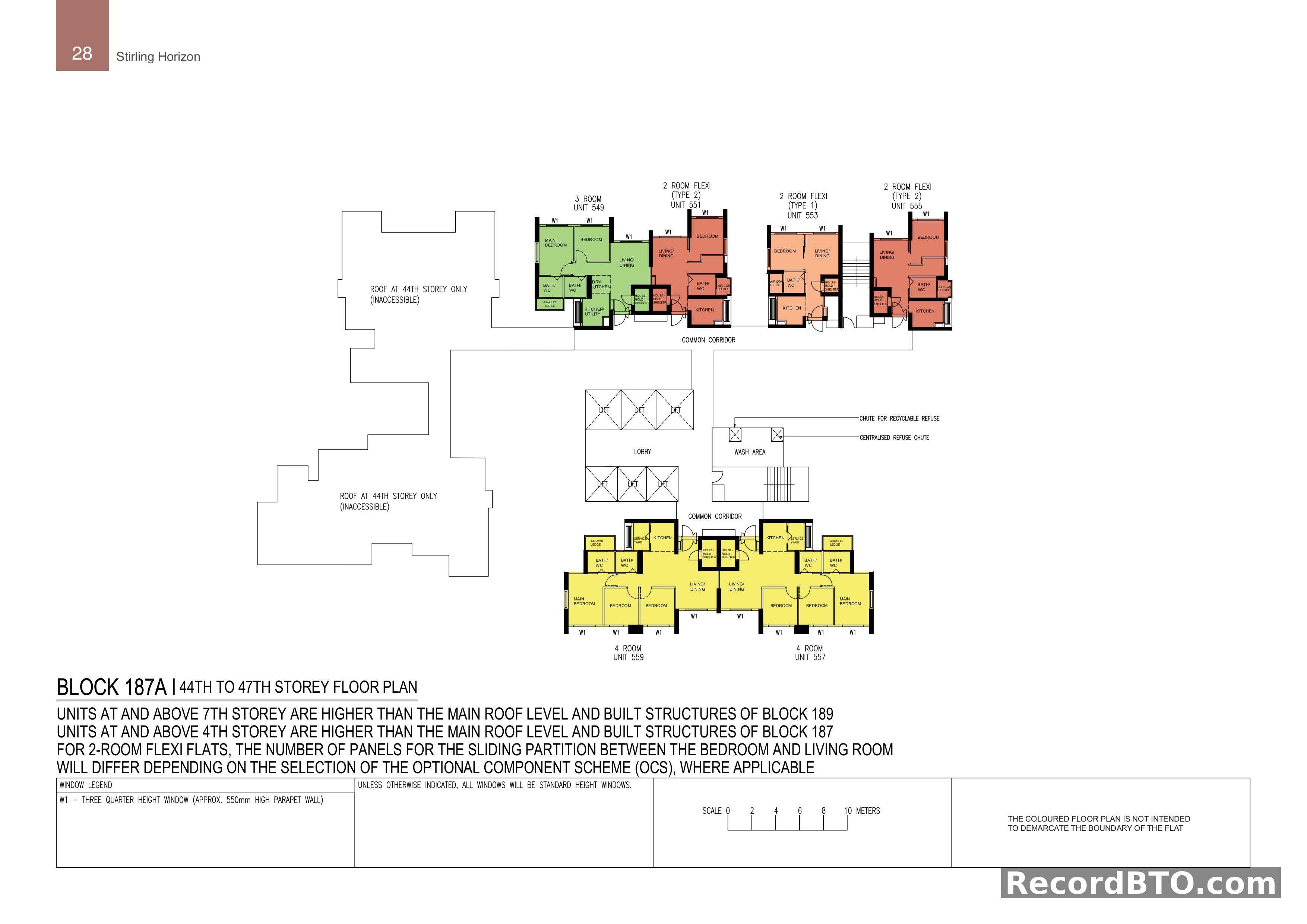 Block 187A: 44th-47th Storey Floor Plan for Multiple Unit Types