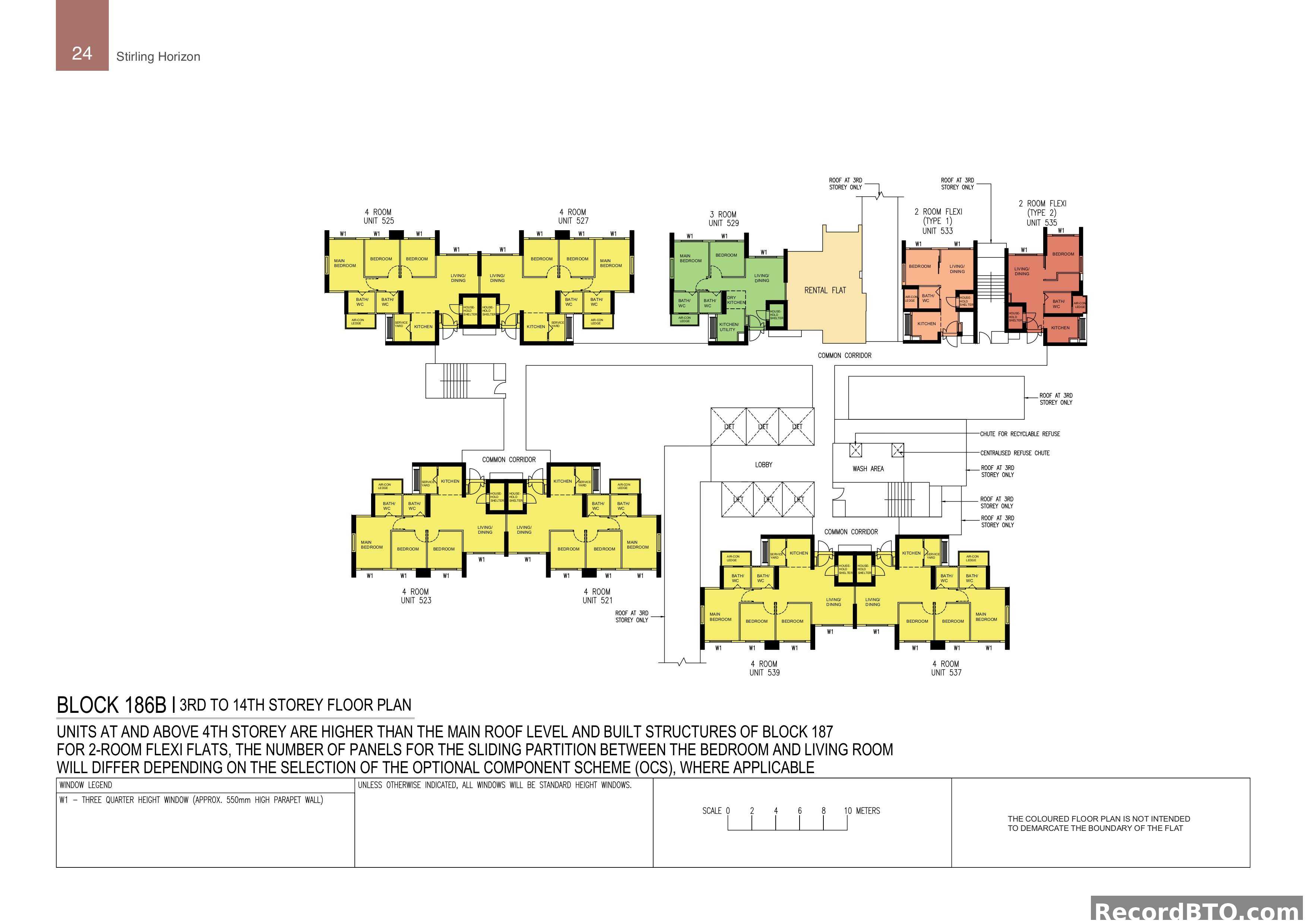 Block 186B: 3rd to 14th Storey Floor Plan