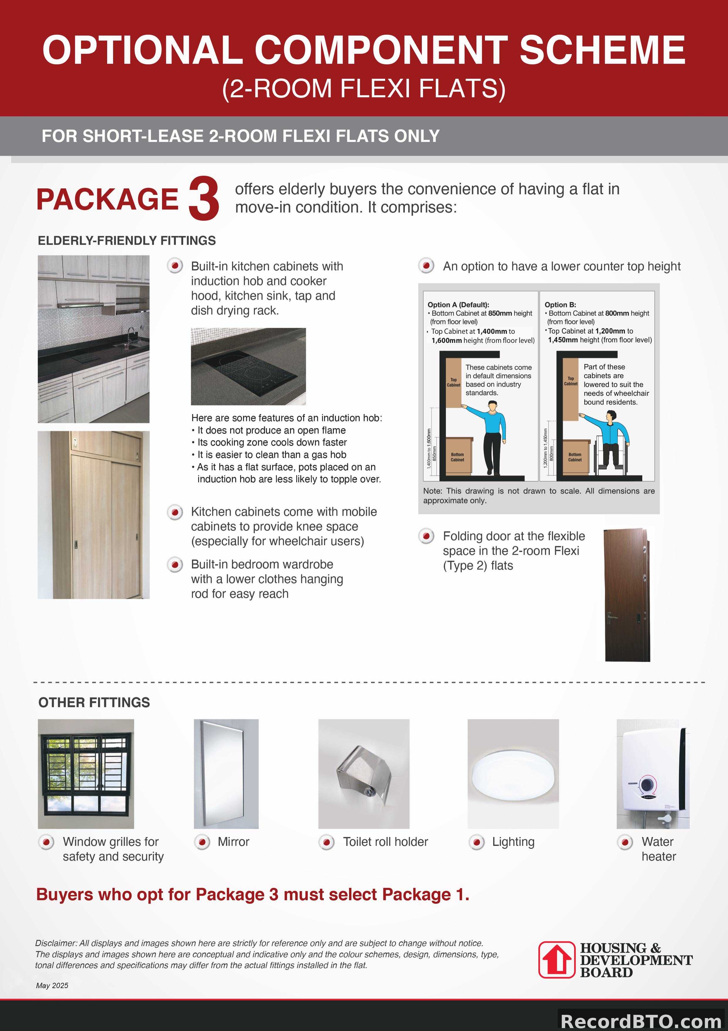 Optional Component Scheme: Package 3 for 2-Room Flexi Flats