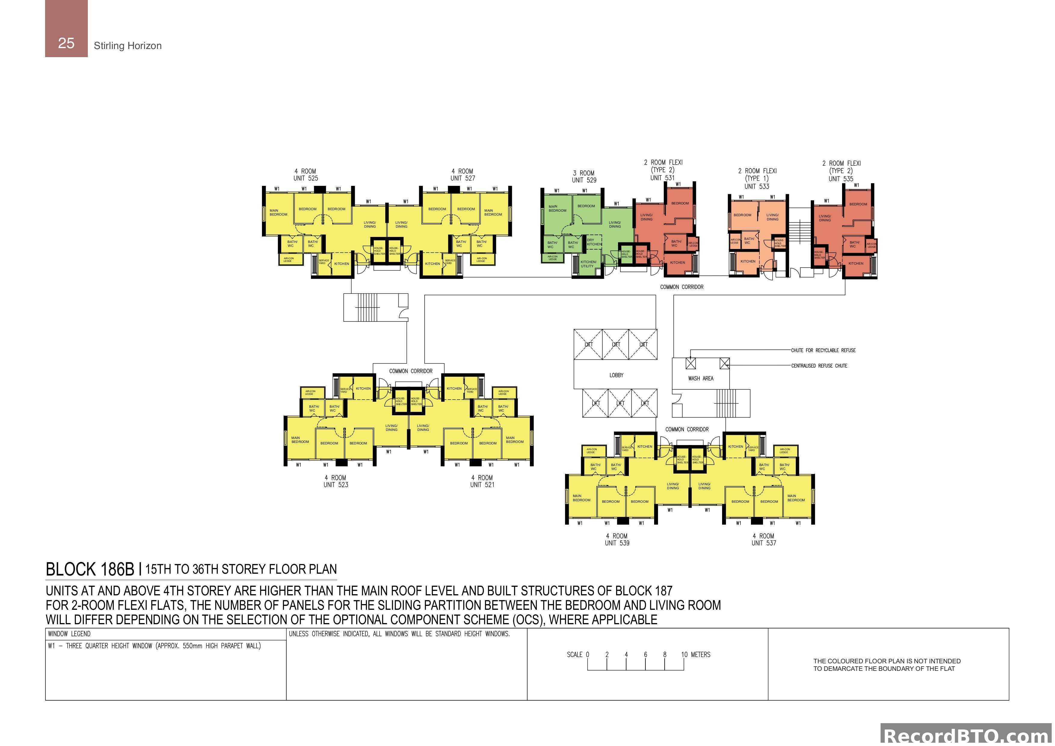 Block 186B: 15th-36th Storey Floor Plans