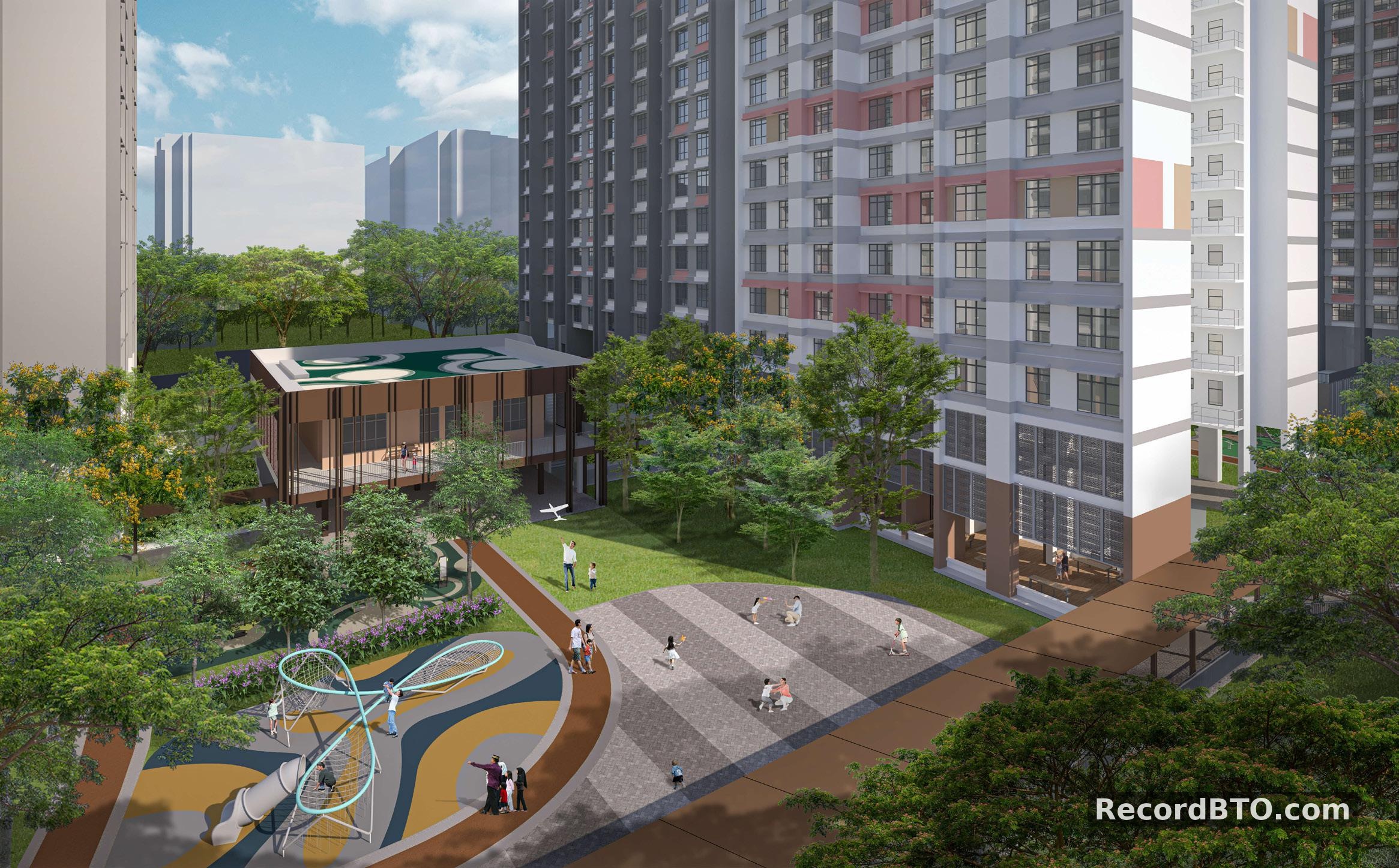 BTO Development: Outdoor Amenities and Residential Blocks