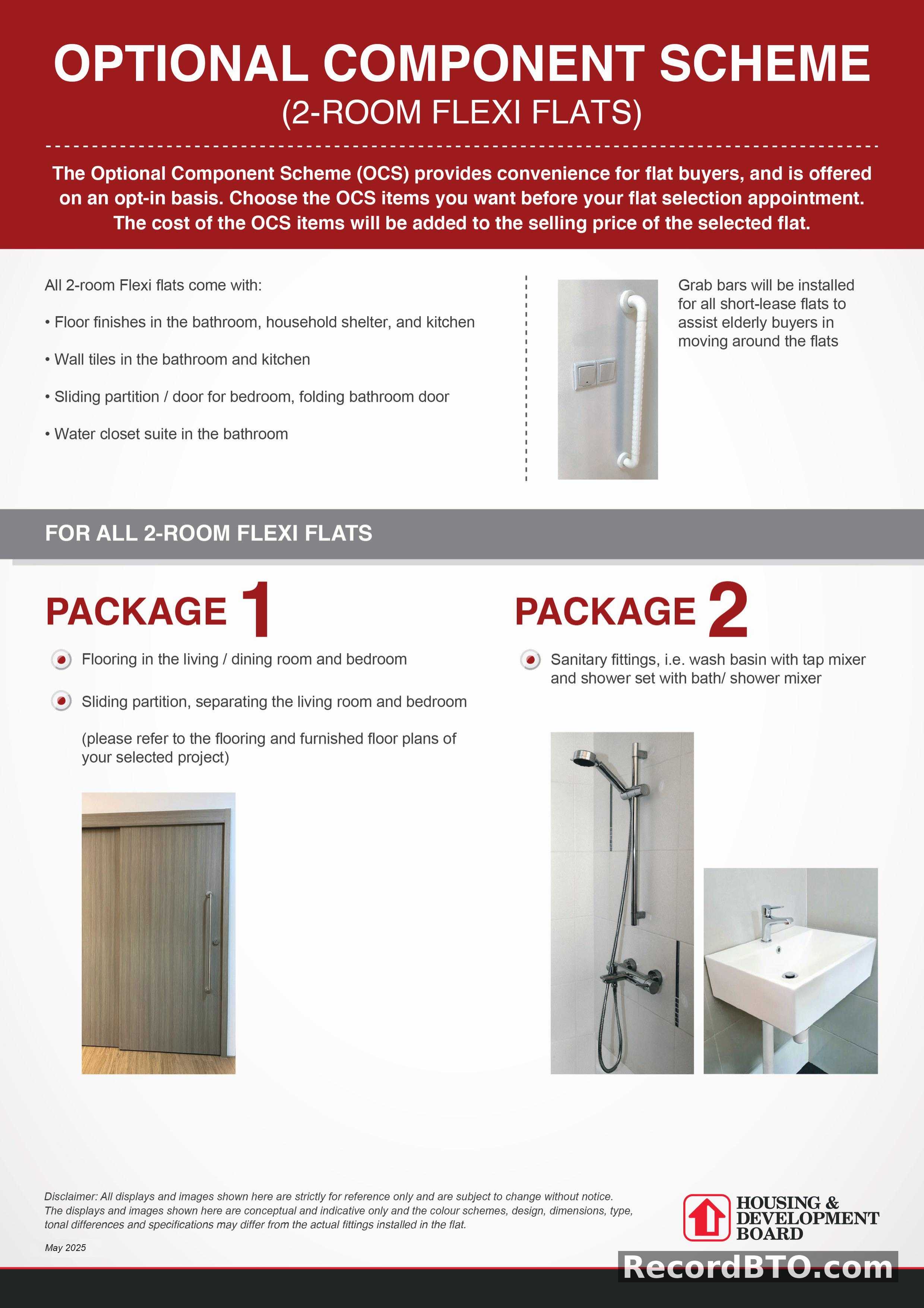 Optional Component Scheme for 2-Room Flexi Flats