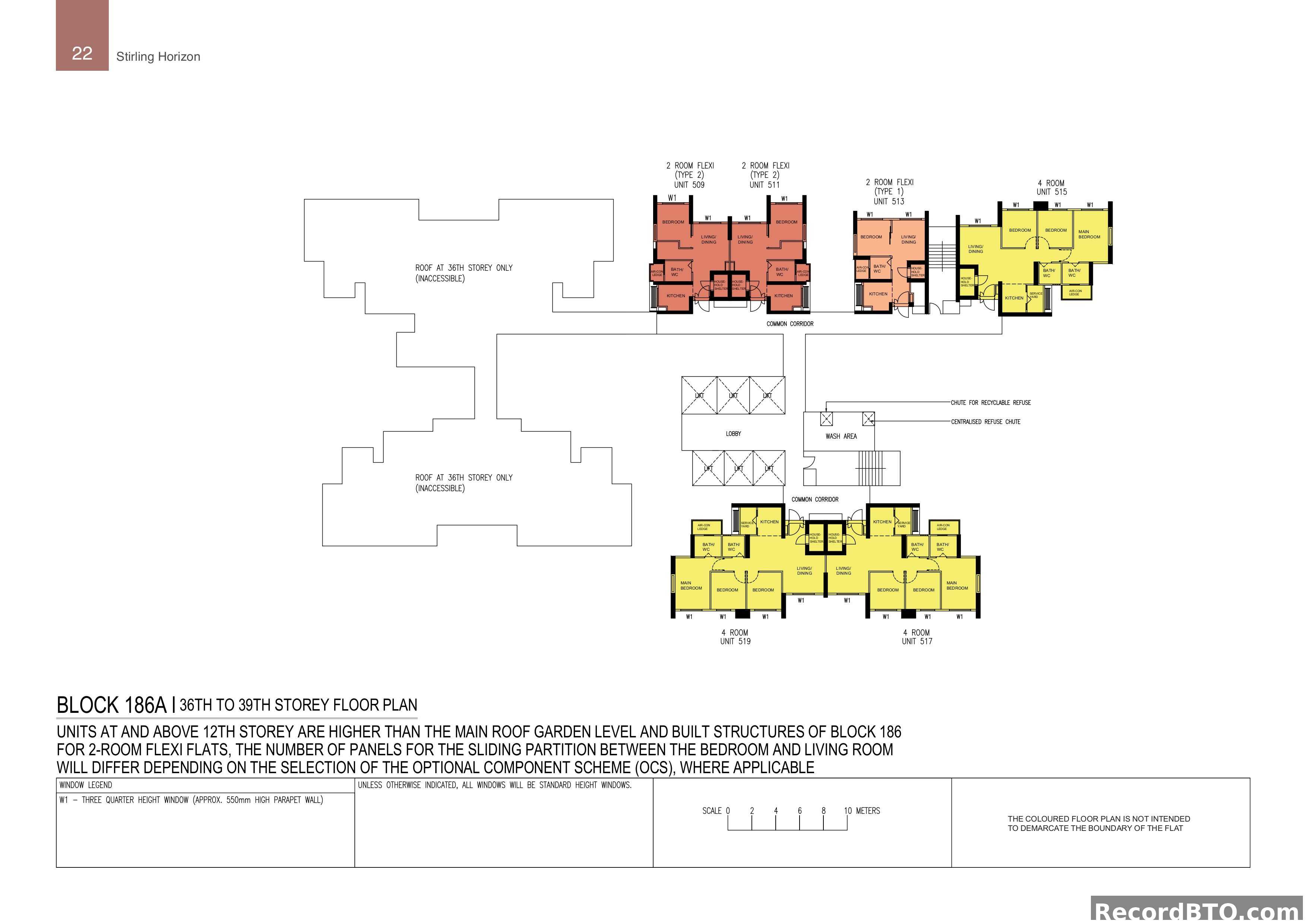 Block 186A: 36th-39th Storey Floor Plan
