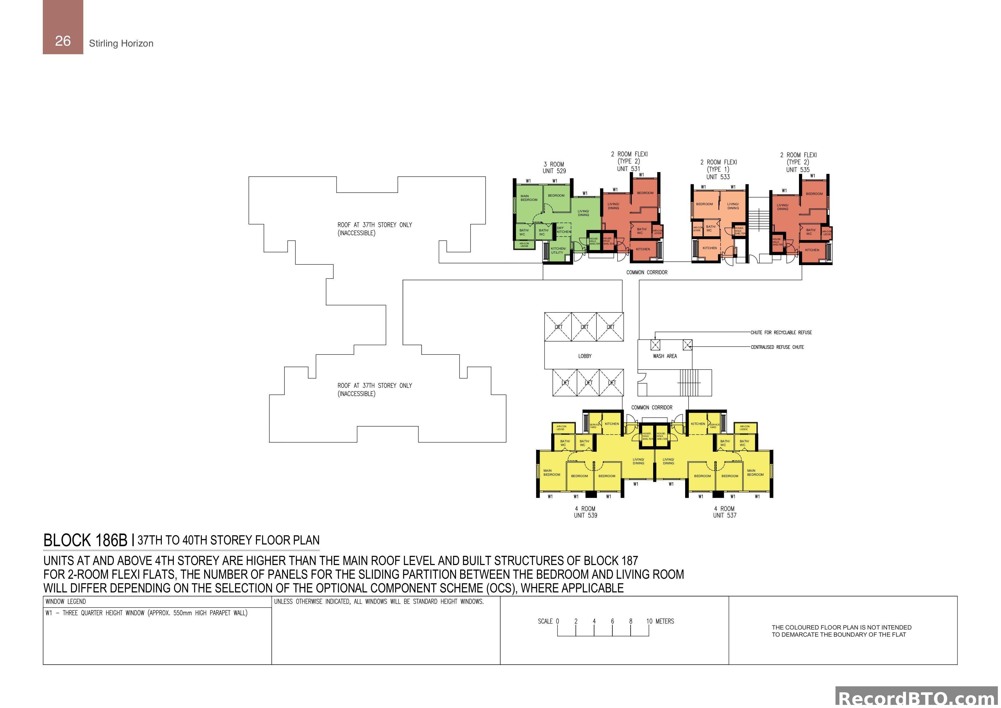 Block 186B: 37th-40th Storey Floor Plan