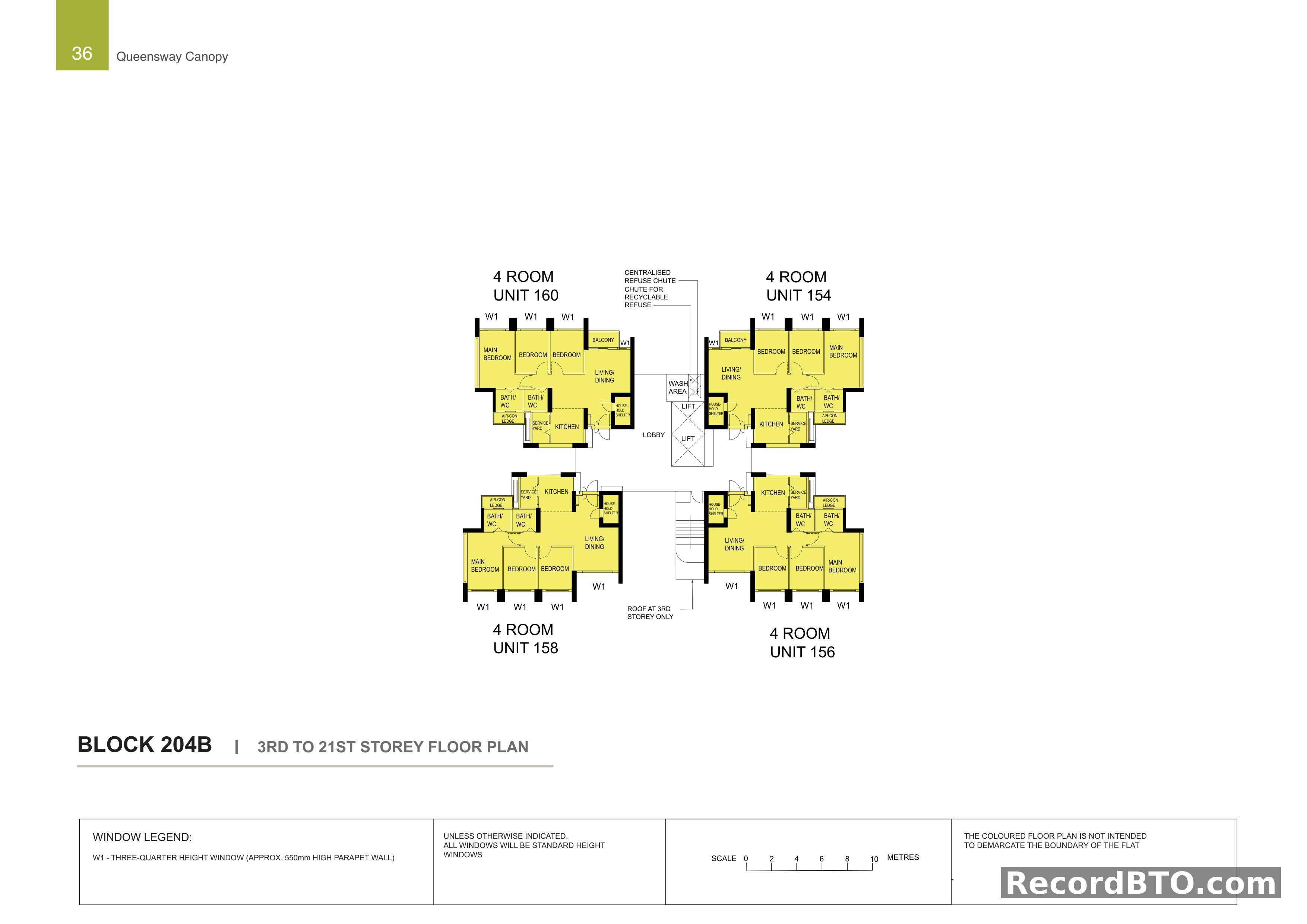 Block 204B: 3rd to 21st Storey Floor Plan