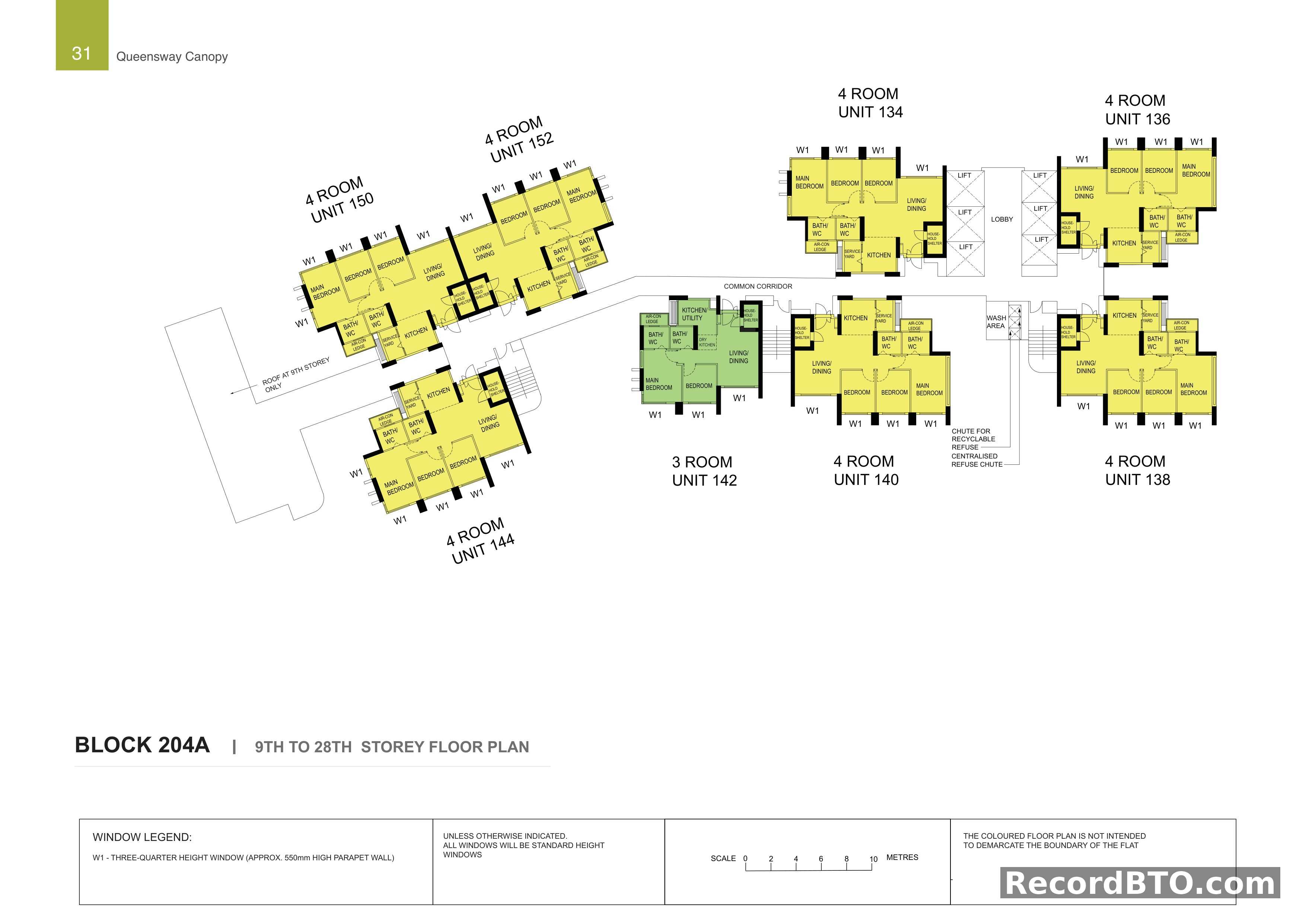 Block 204A: 9th-28th Storey Floor Plan