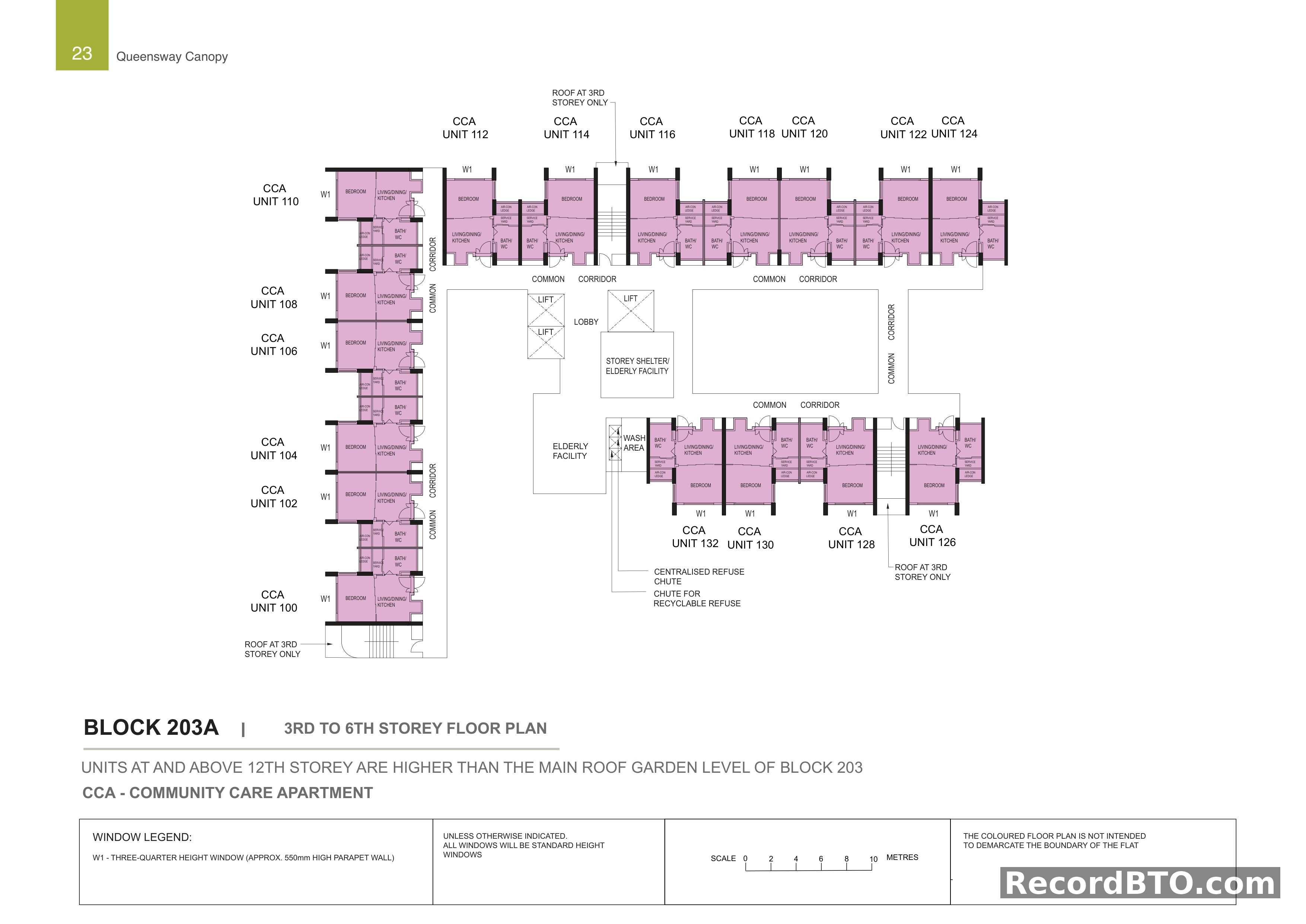 Block 203A: 3rd-6th Storey Community Care Apartment Floor Plan