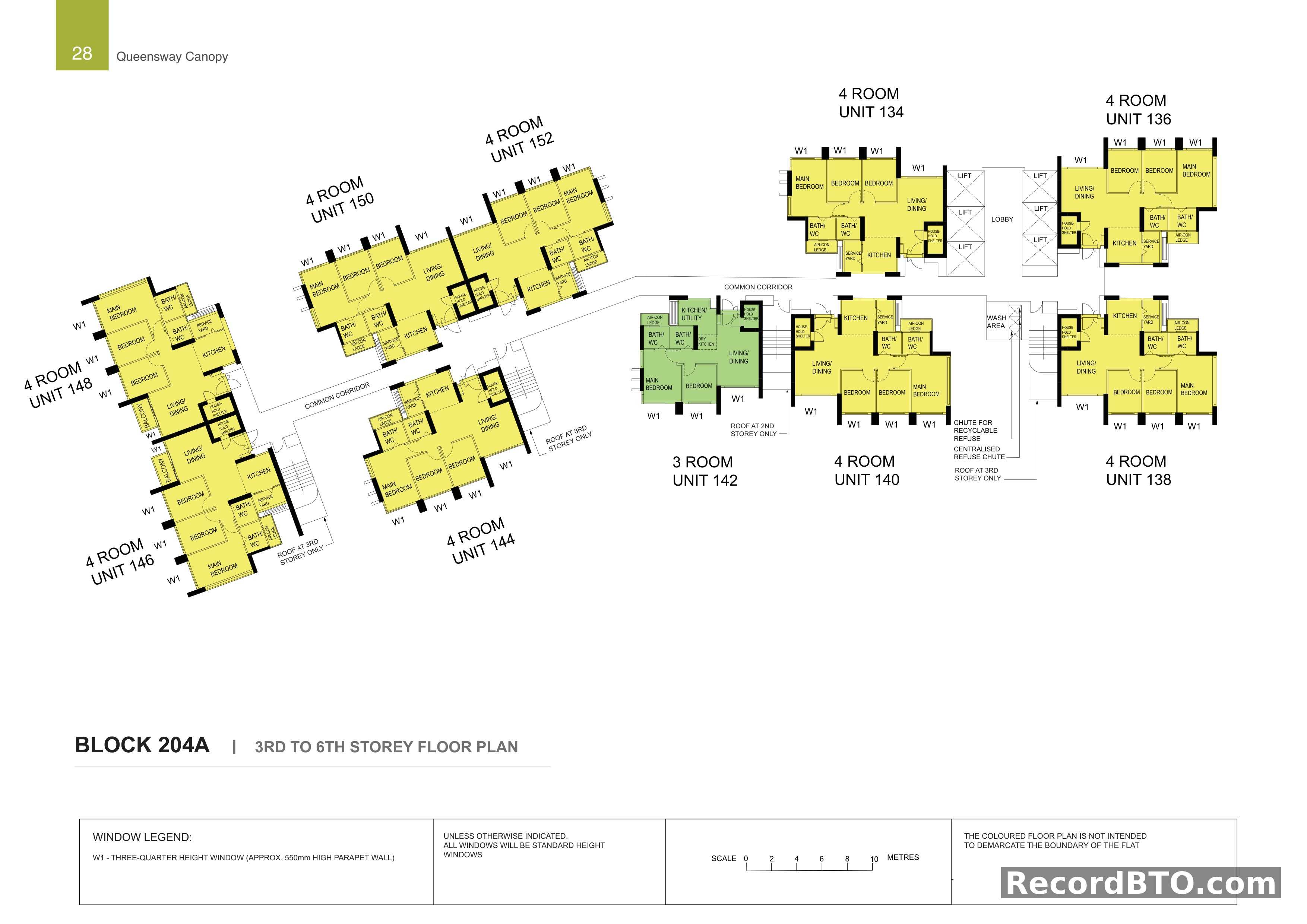Block 204A: 3rd to 6th Storey Floor Plan