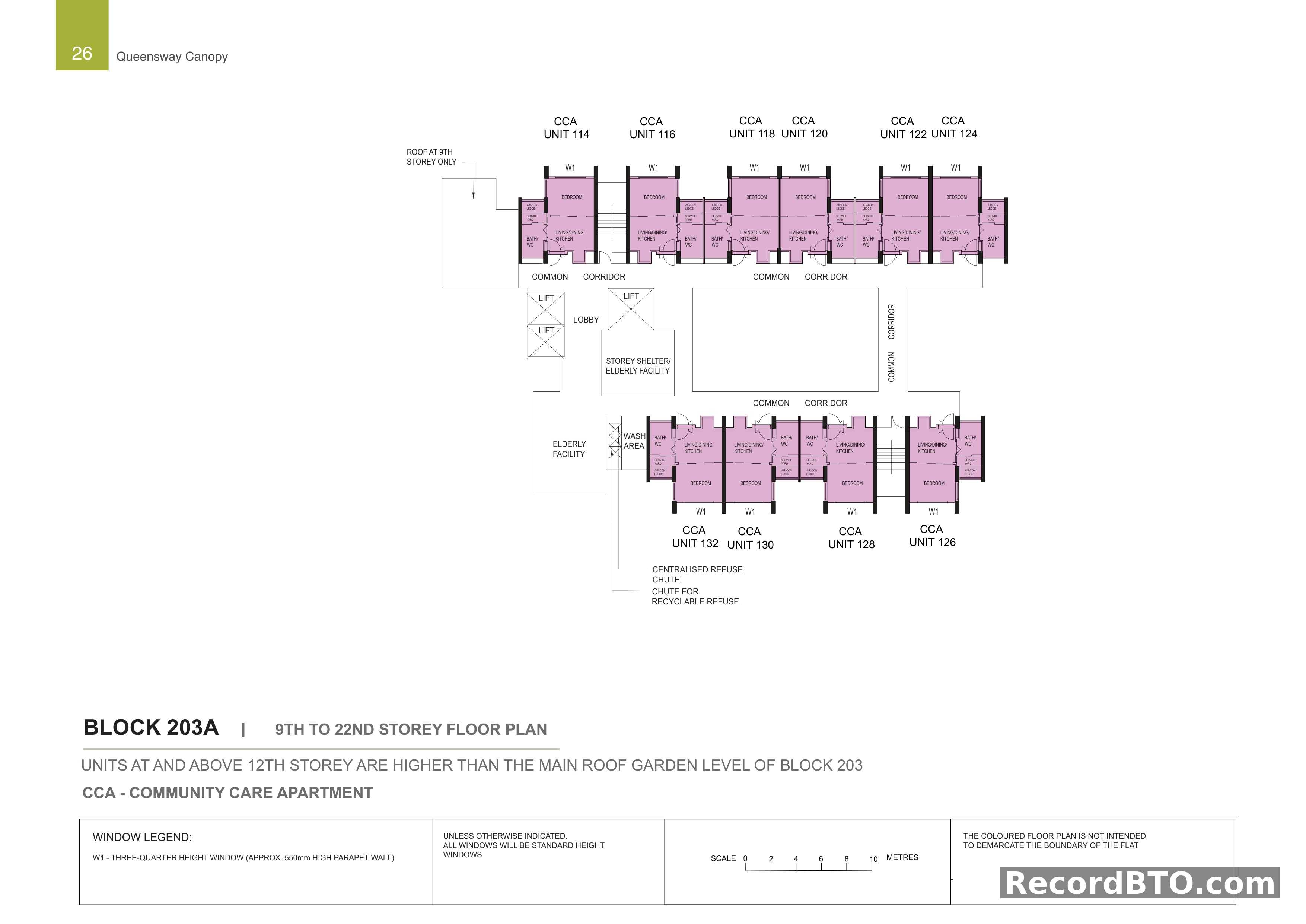 Block 203A: 9th-22nd Storey Floor Plan for Community Care Apartments