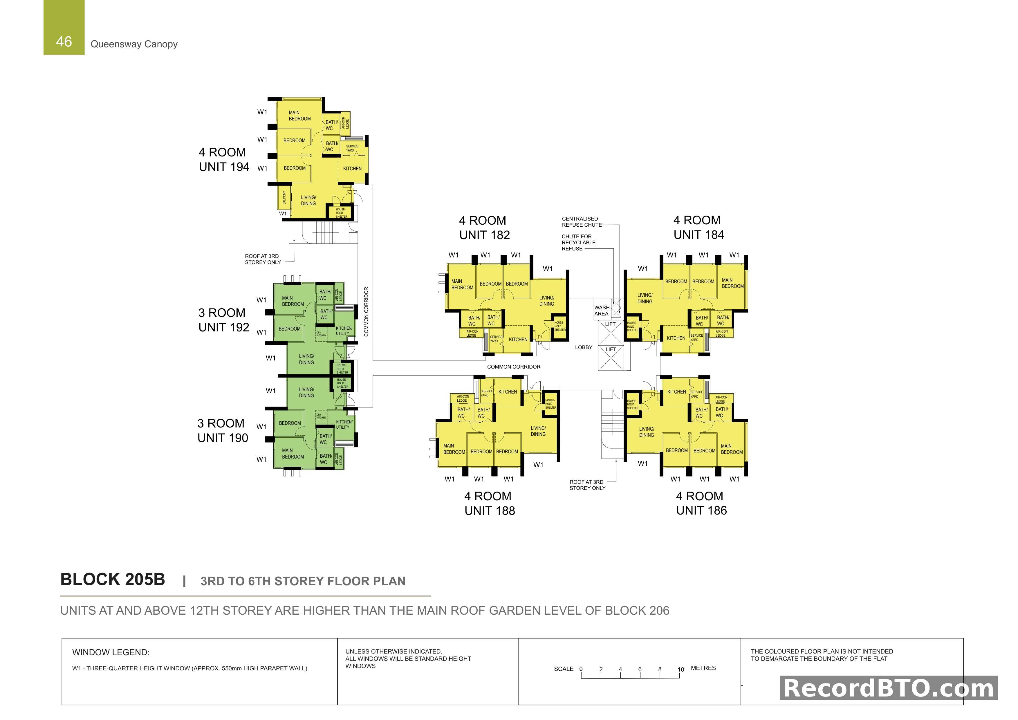 Block 205B: 3rd to 6th Storey Floor Plan