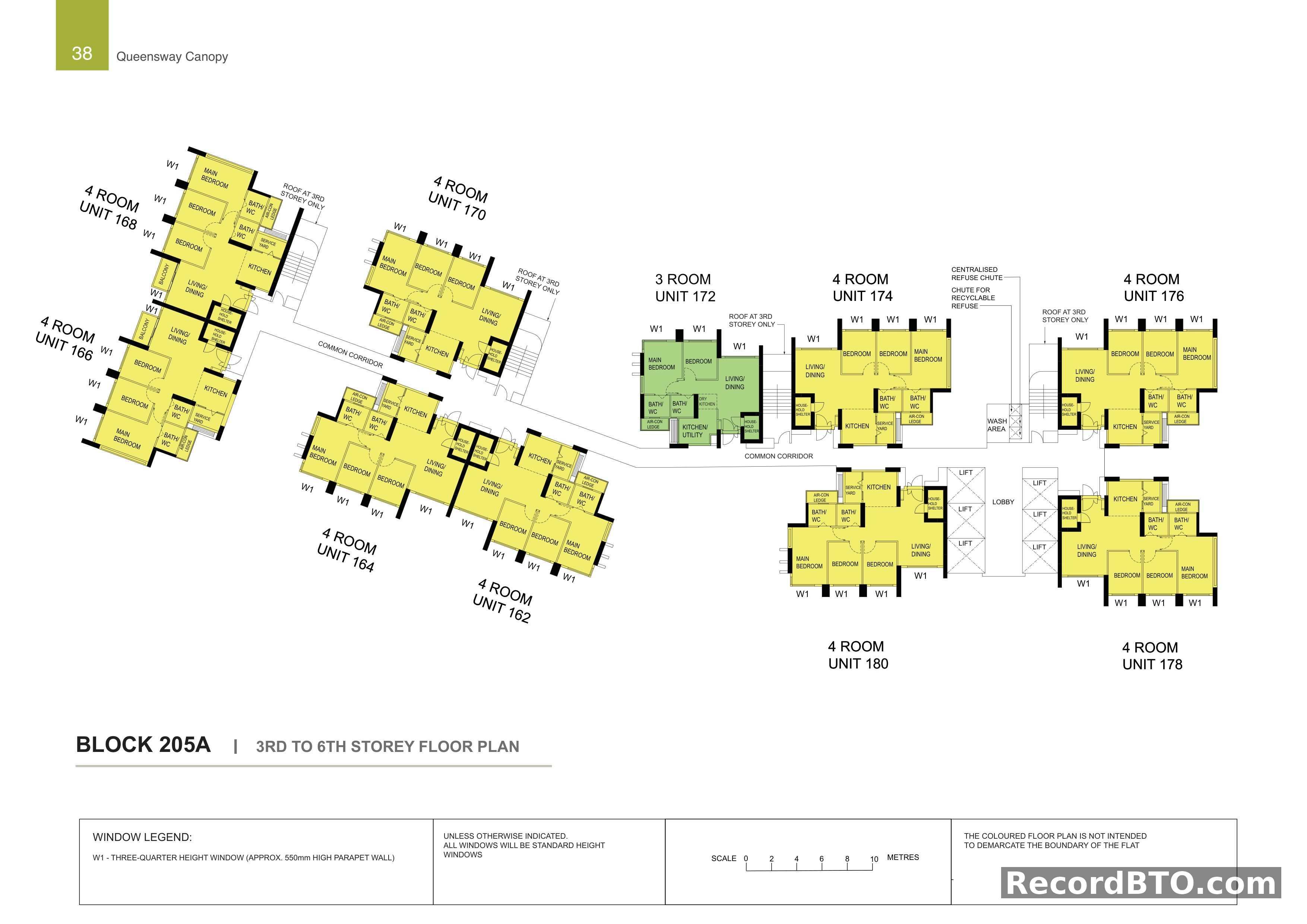 Block 205A: 3rd-6th Storey Floor Plans