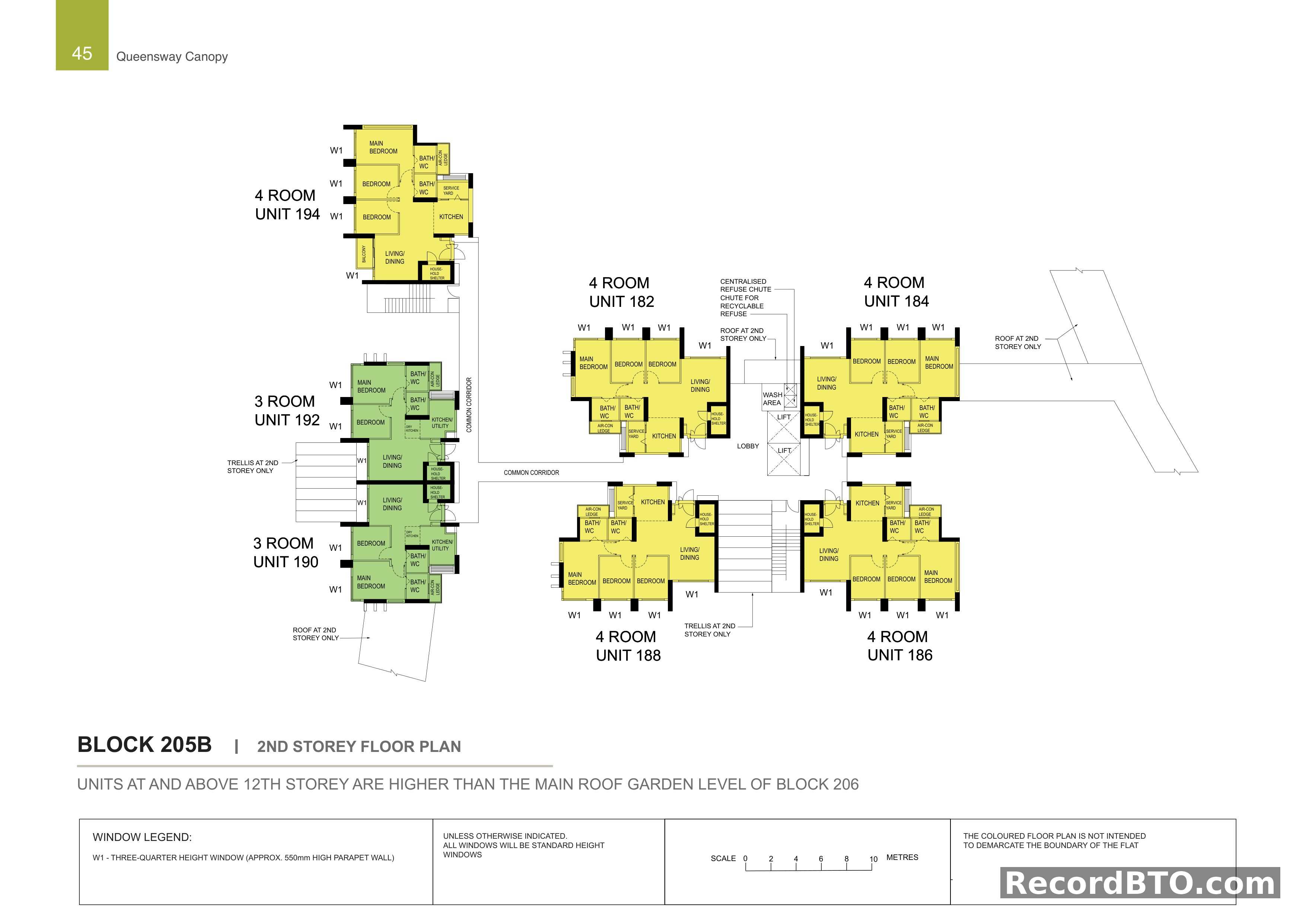 Block 205B: 2nd Storey Floor Plans