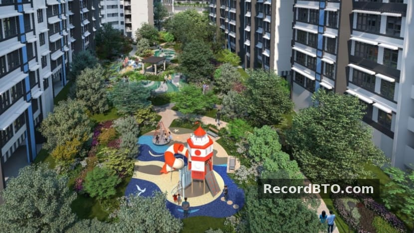 HDB BTO Green Common Area with Lighthouse Playground